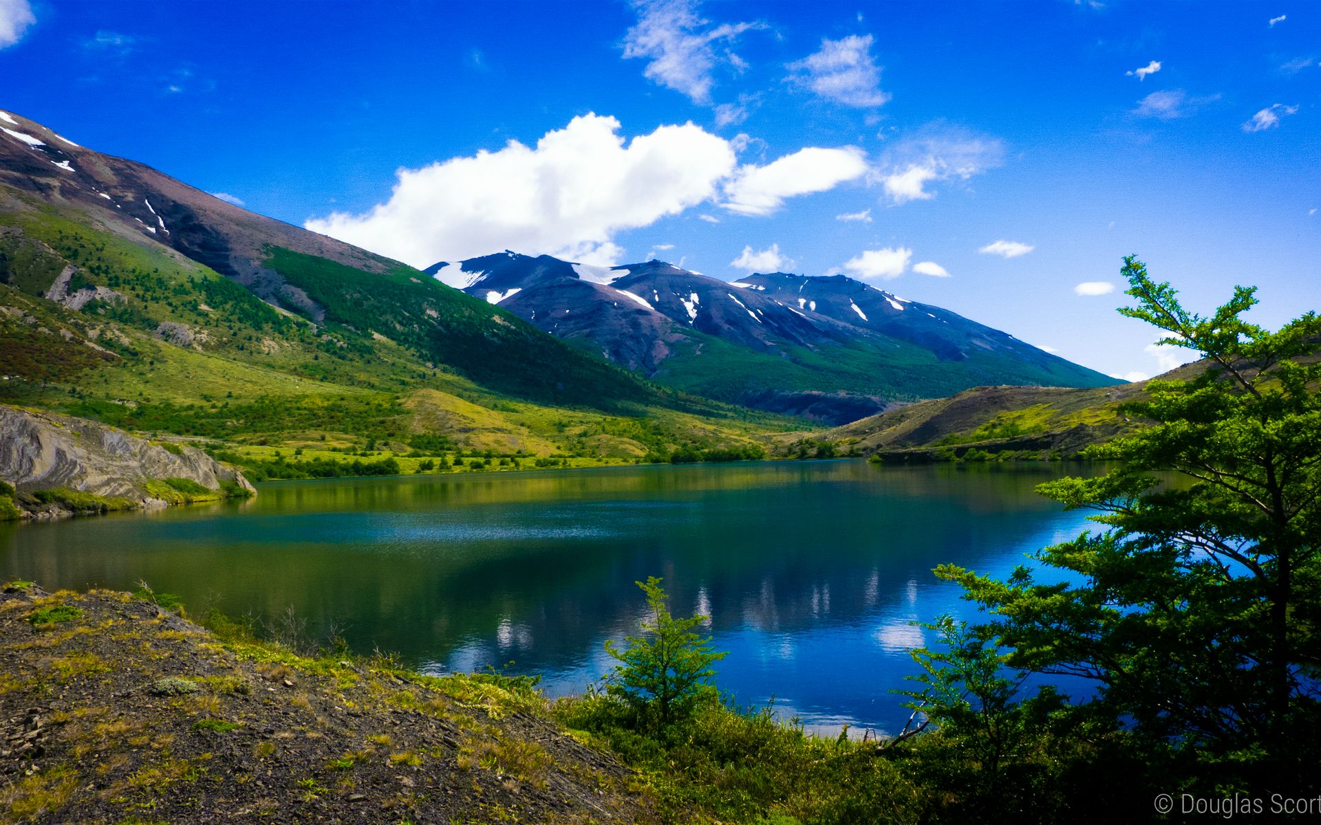 Torres Del Paine Mountains Lake In Chile Wallpapers