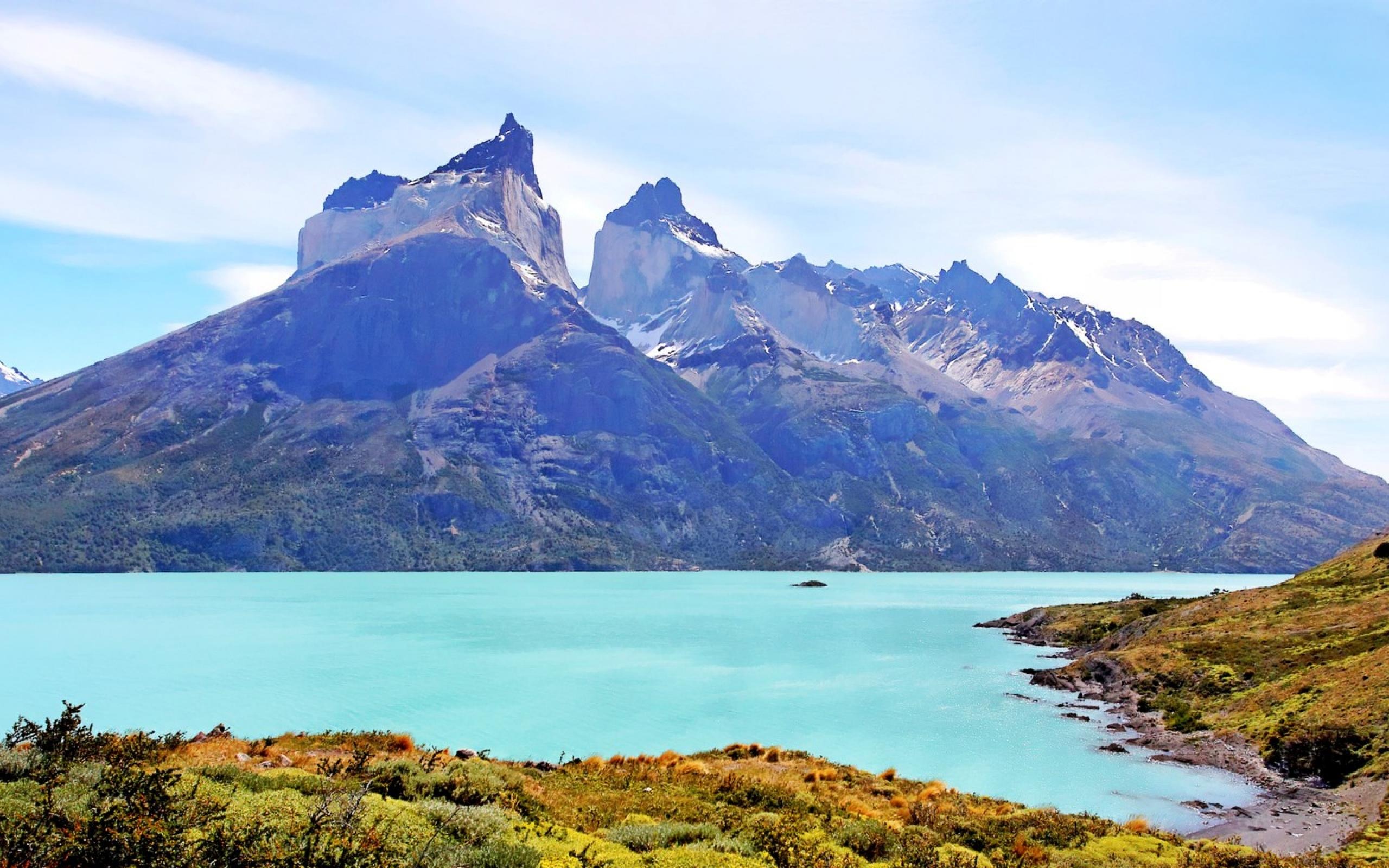 Torres Del Paine Mountains Lake In Chile Wallpapers