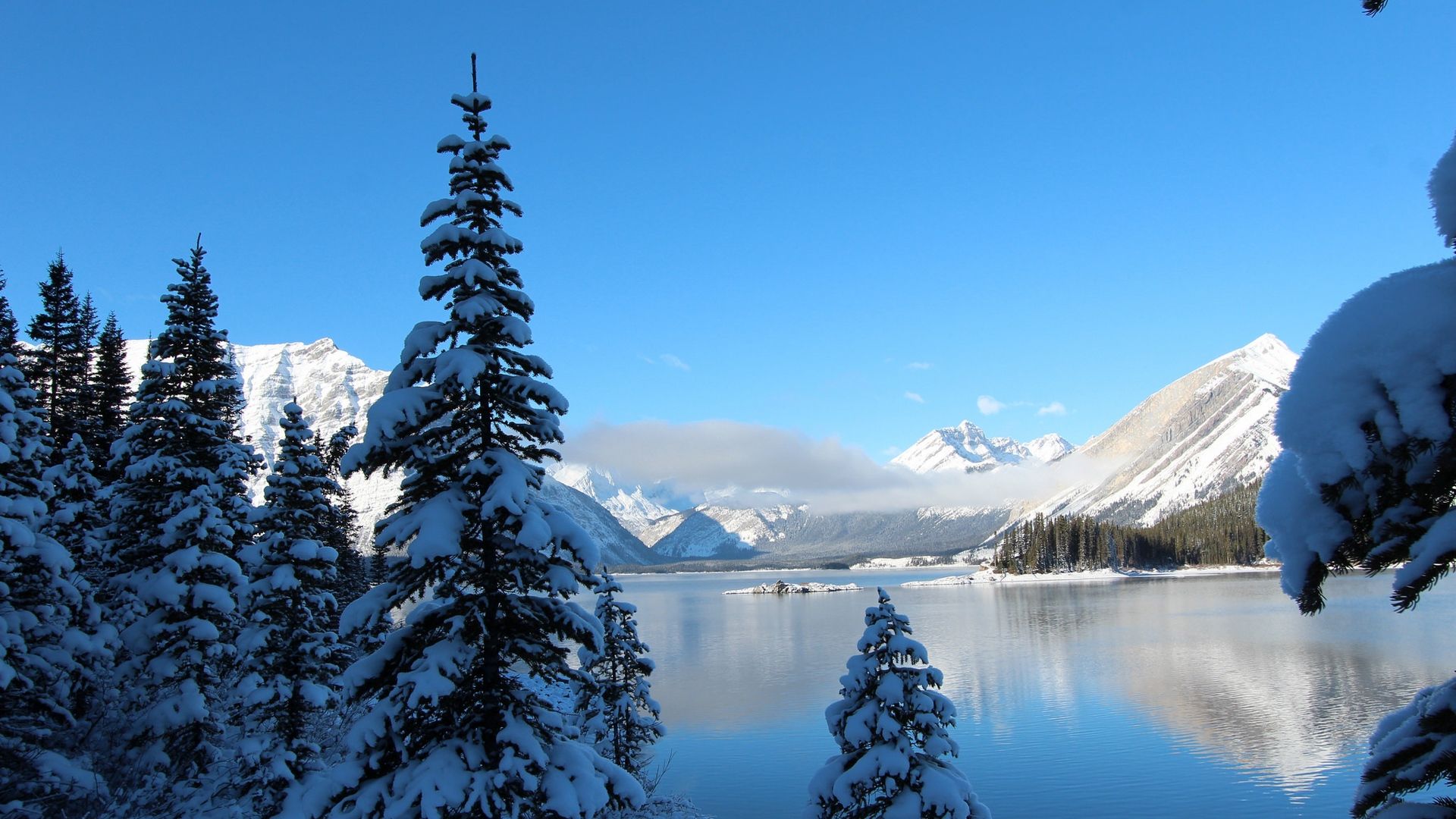 White Snowy Lake Wallpapers