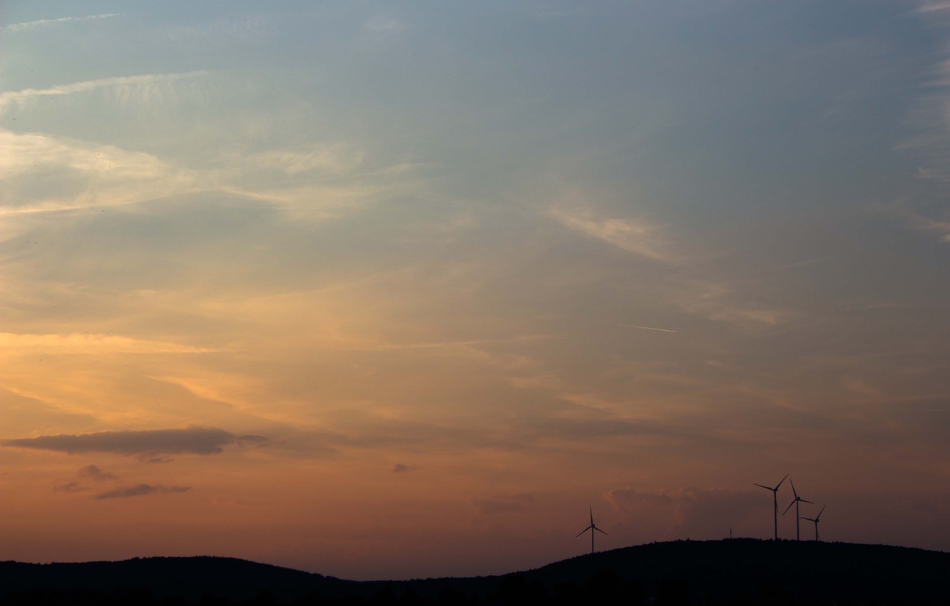 Wind Turbine And Sunrise Wallpapers