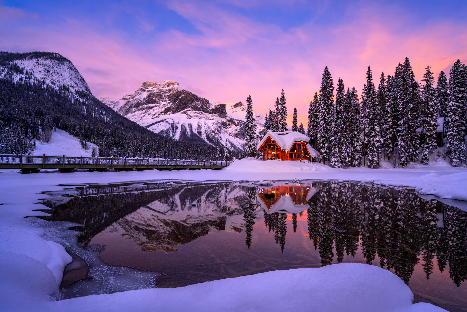 Winter Lake Snowy Mountain Landscape Wallpapers