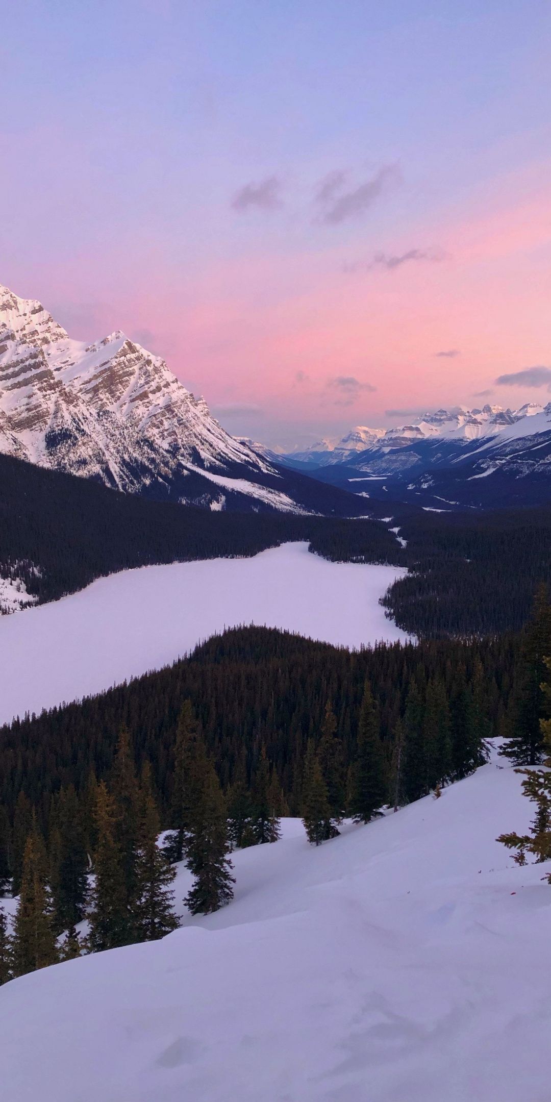 Winter Lake Snowy Mountain Landscape Wallpapers