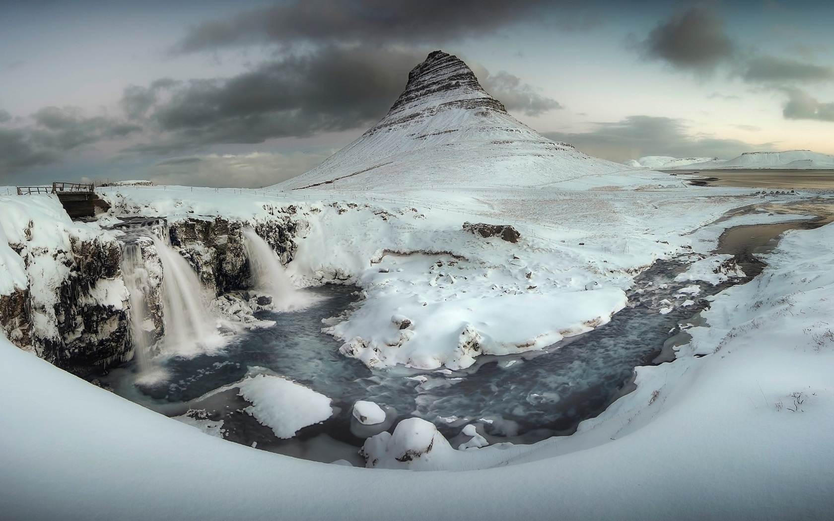 Winter Mountain And River Wallpapers