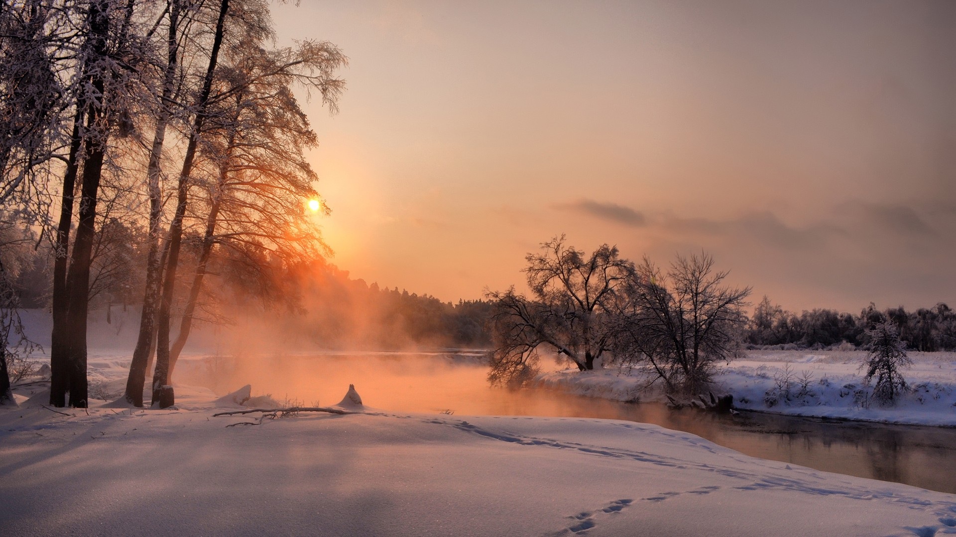 Winter Sunrise Background