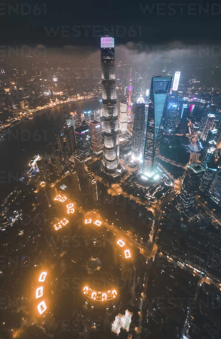 Aerial View Shanghai Skyline And Skyscrapers Wallpapers