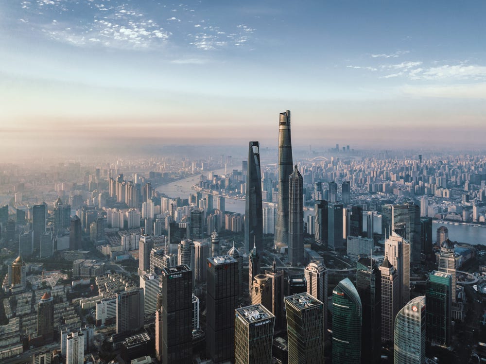 Aerial View Shanghai Skyline And Skyscrapers Wallpapers