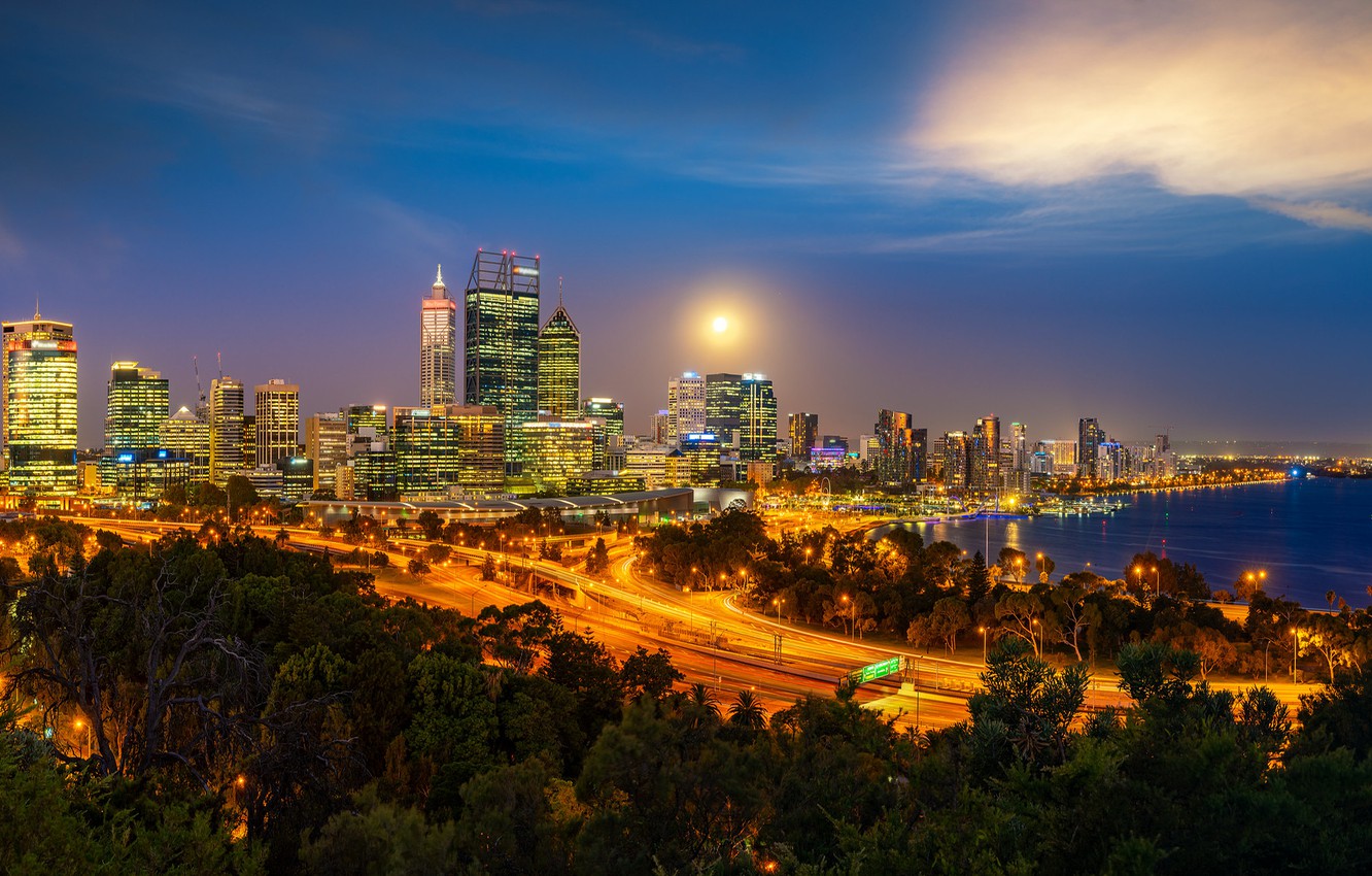 Australia Buildings Lights At Night Wallpapers