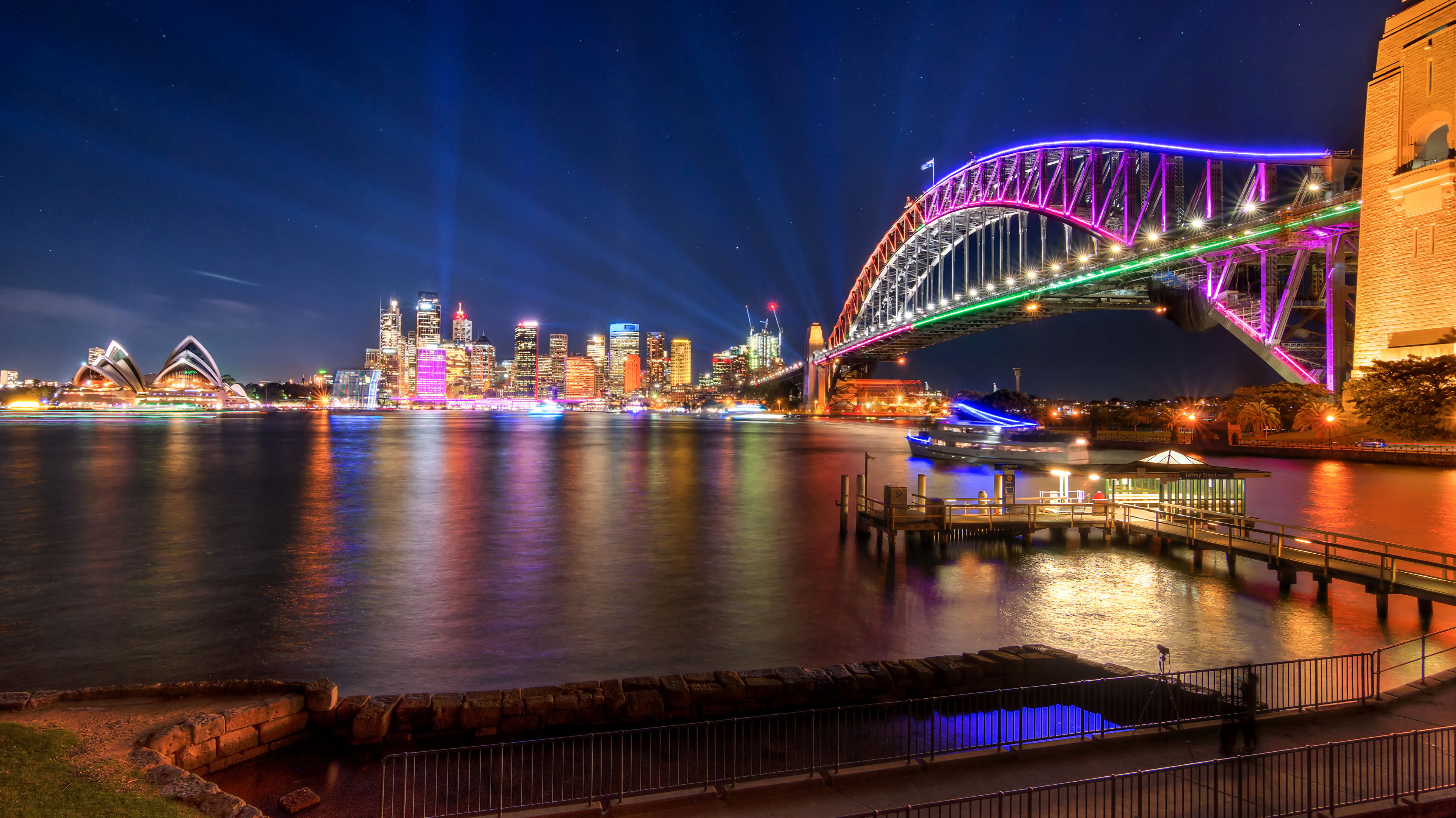 Australia Buildings Lights At Night Wallpapers