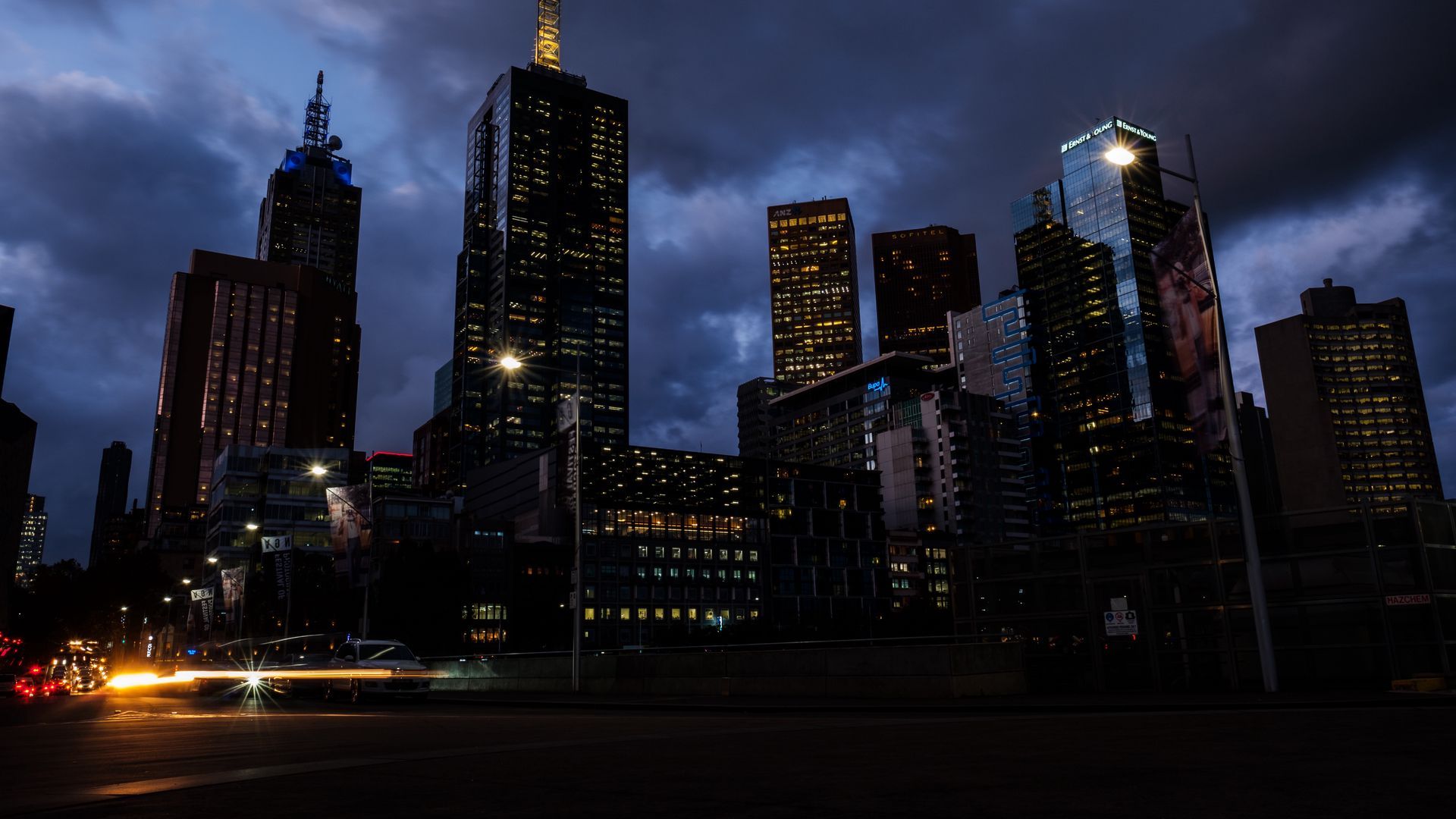 Australia Buildings Lights At Night Wallpapers