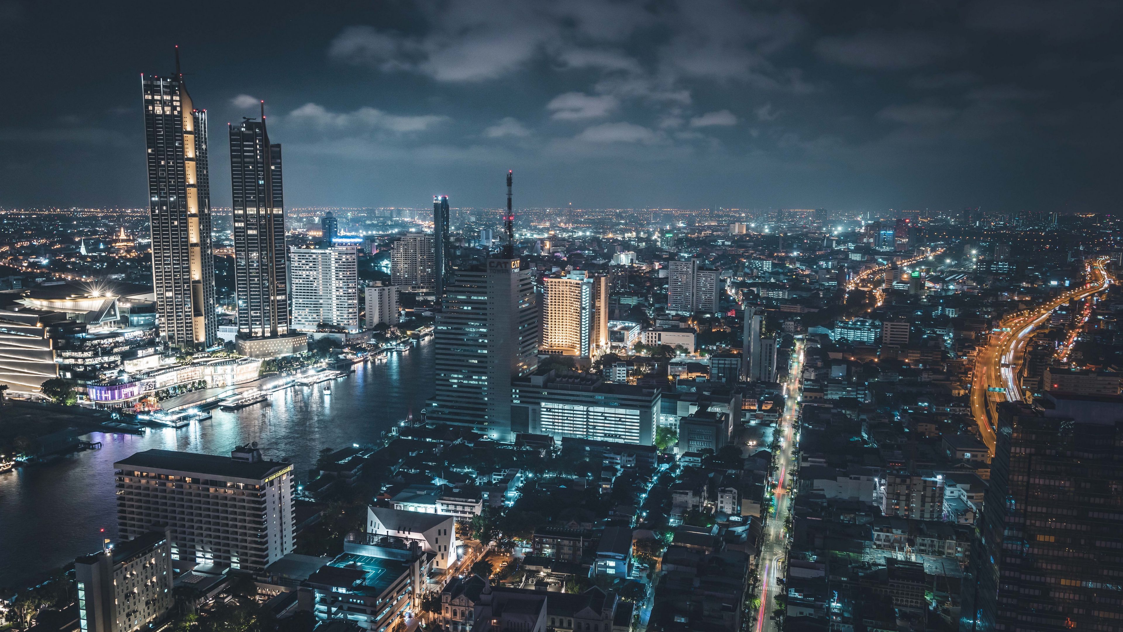 Bangkok Skyscraper In Night Wallpapers