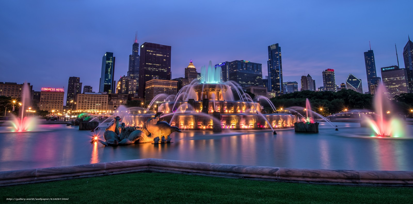 Buckingham Fountain Fountain Chicago Wallpapers