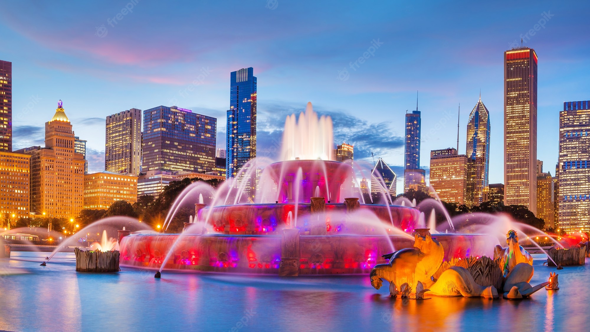 Buckingham Fountain Fountain Chicago Wallpapers