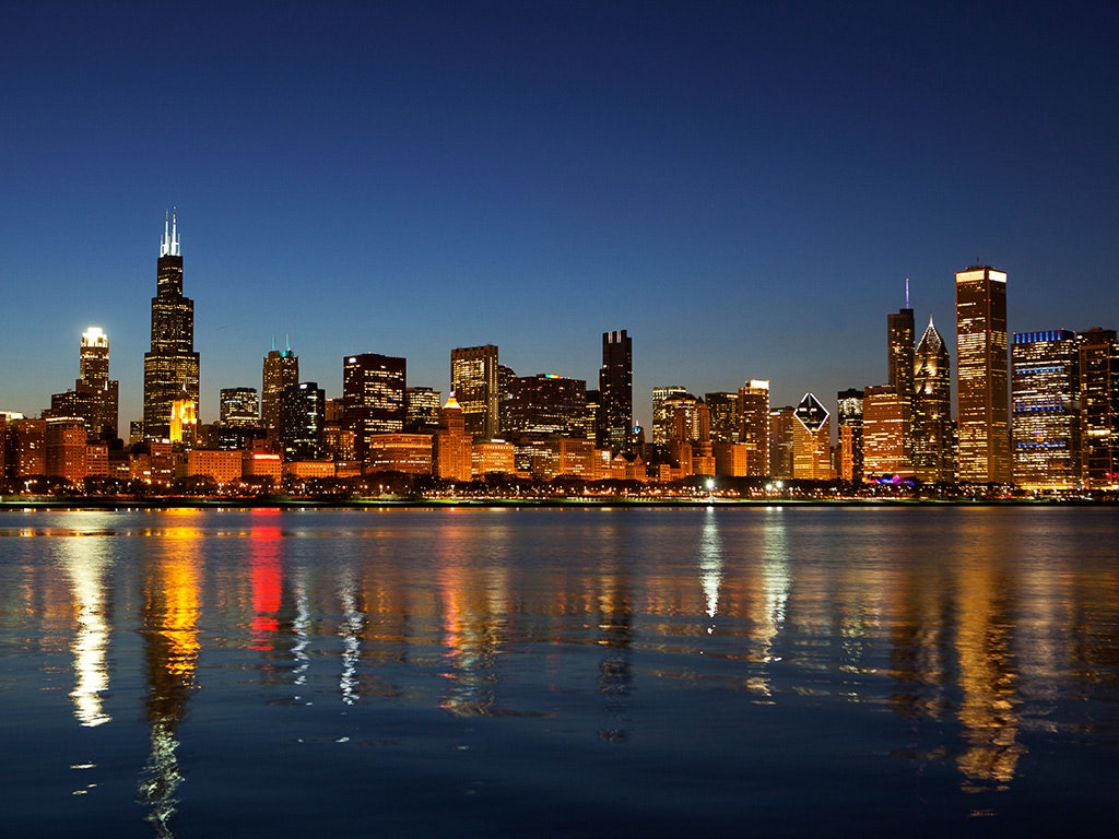 Chicago Lake Michigan Skyscraper Reflection Wallpapers