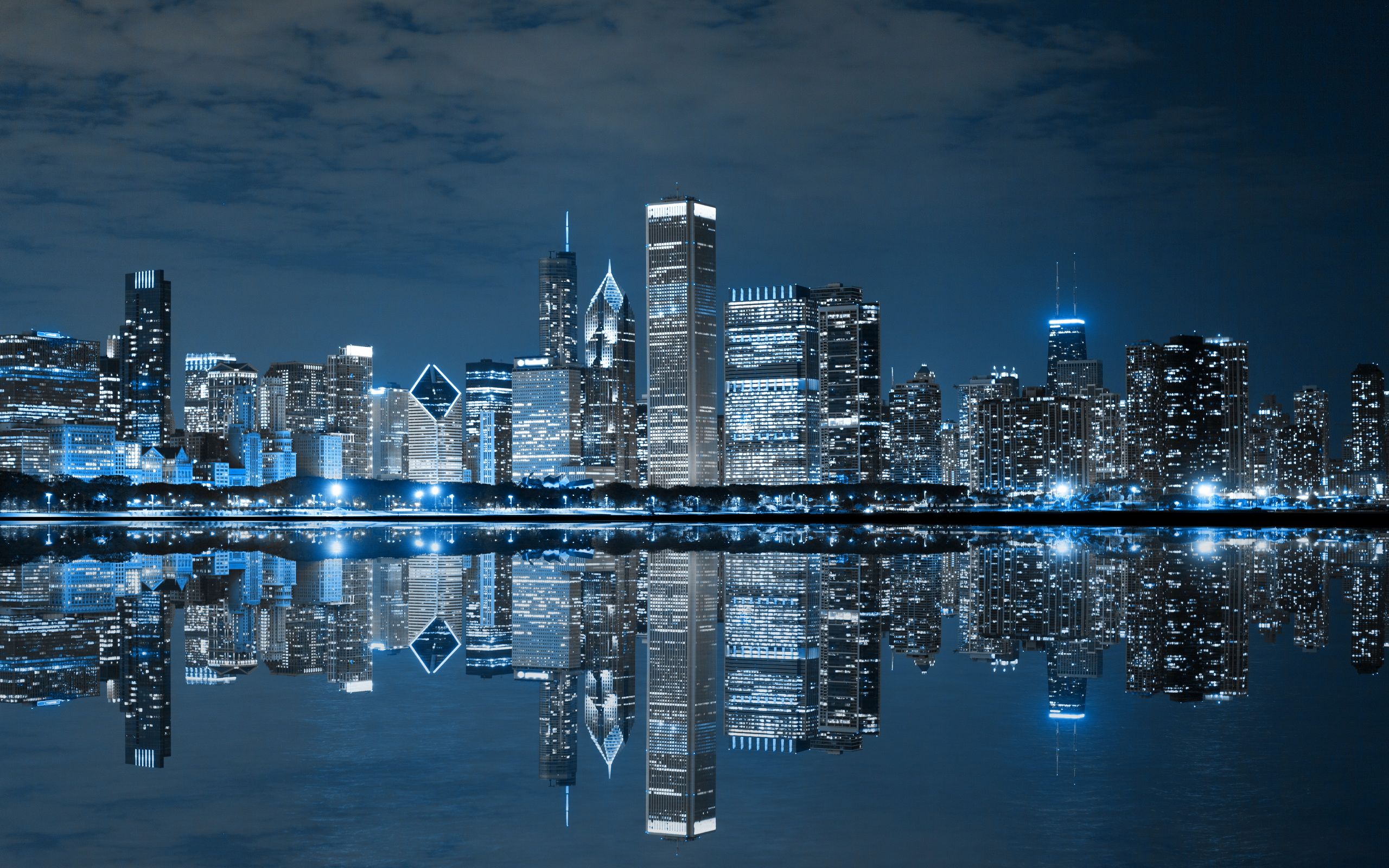 Chicago Lake Michigan Skyscraper Reflection Wallpapers
