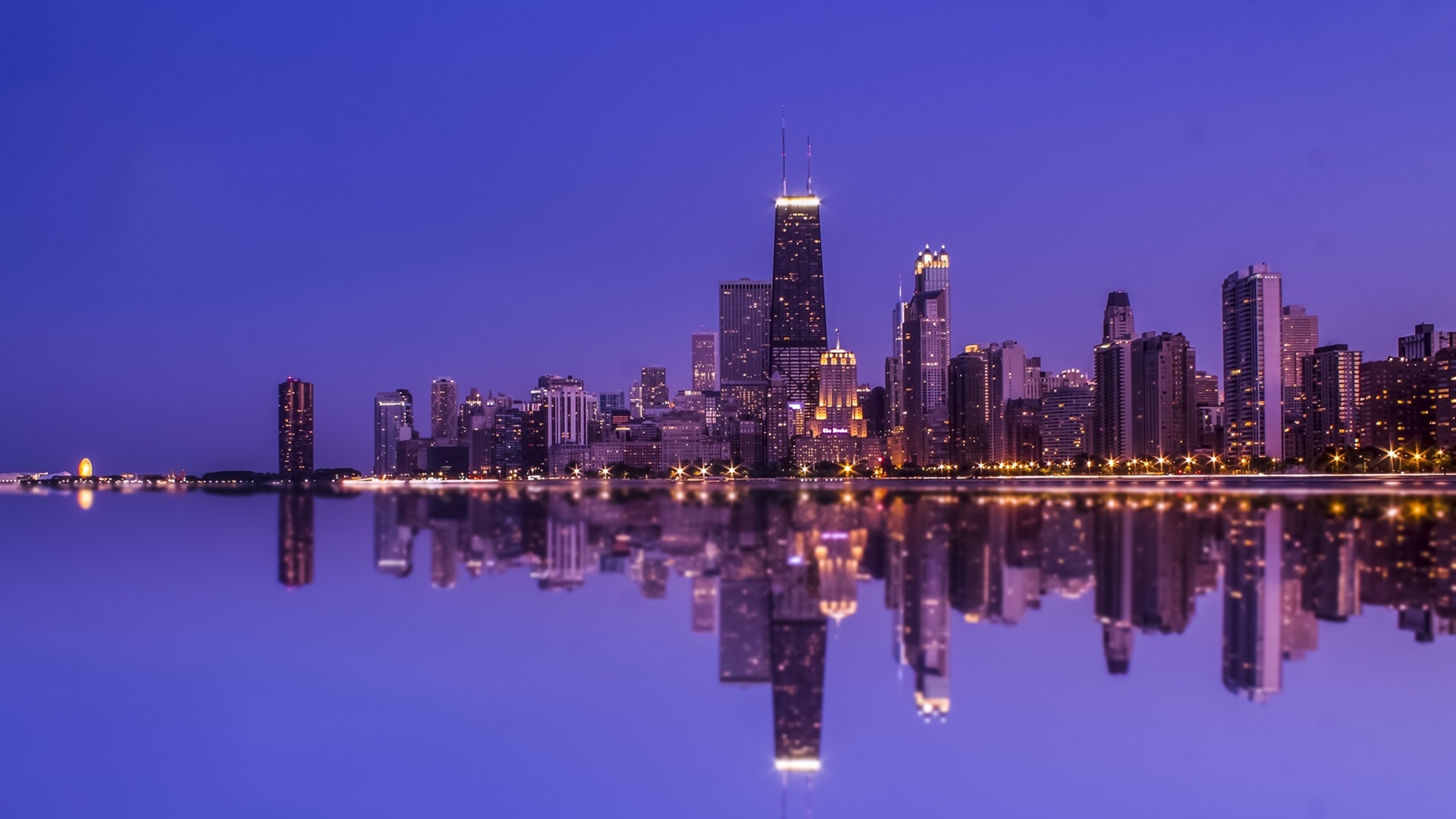 Chicago Lake Michigan Skyscraper Reflection Wallpapers