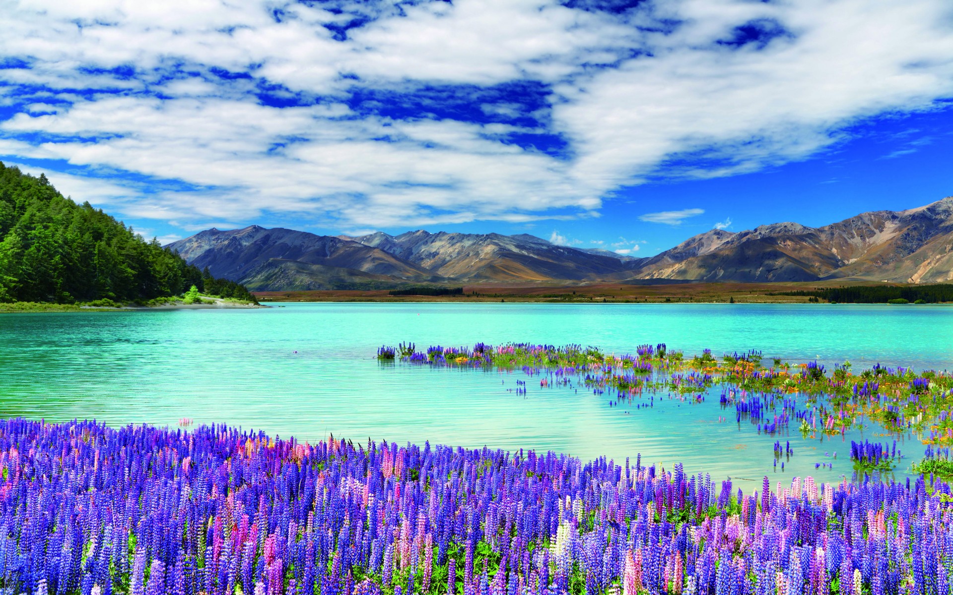 Cloudy Mountains In Lake Tekapo New Zealand Wallpapers