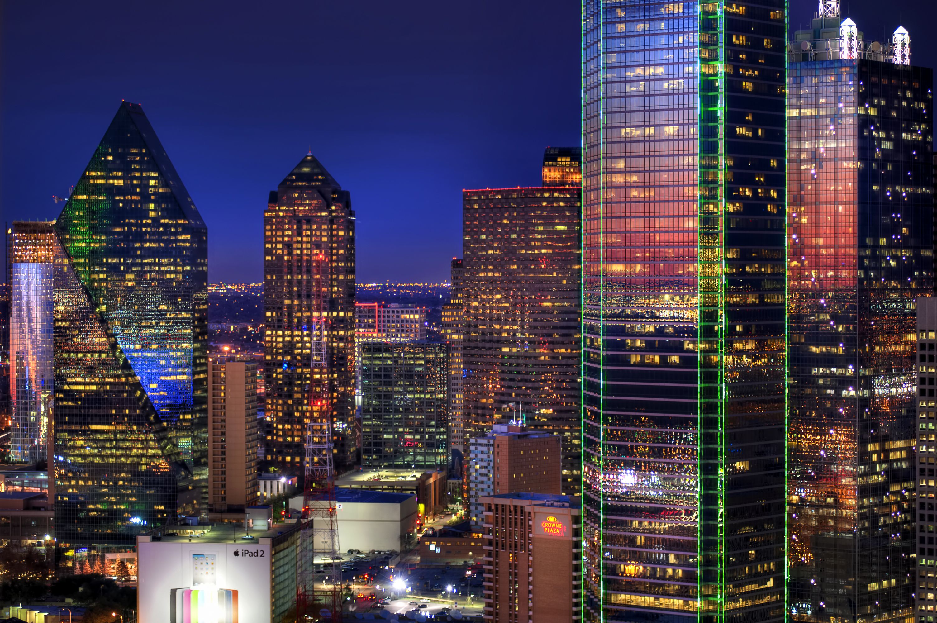 Dallas Texas Lights Skyscrapers Wallpapers