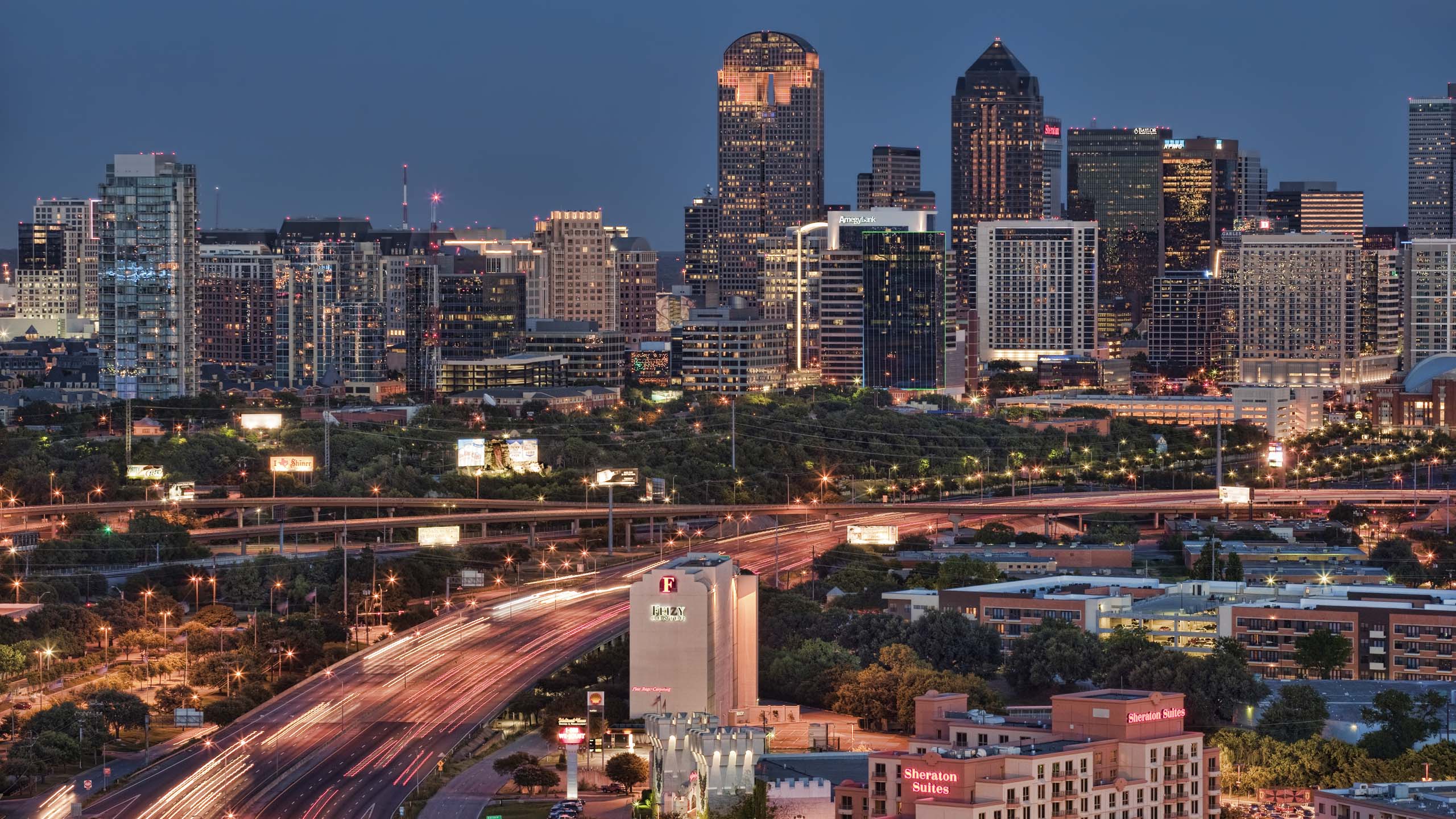 Dallas Texas Lights Skyscrapers Wallpapers