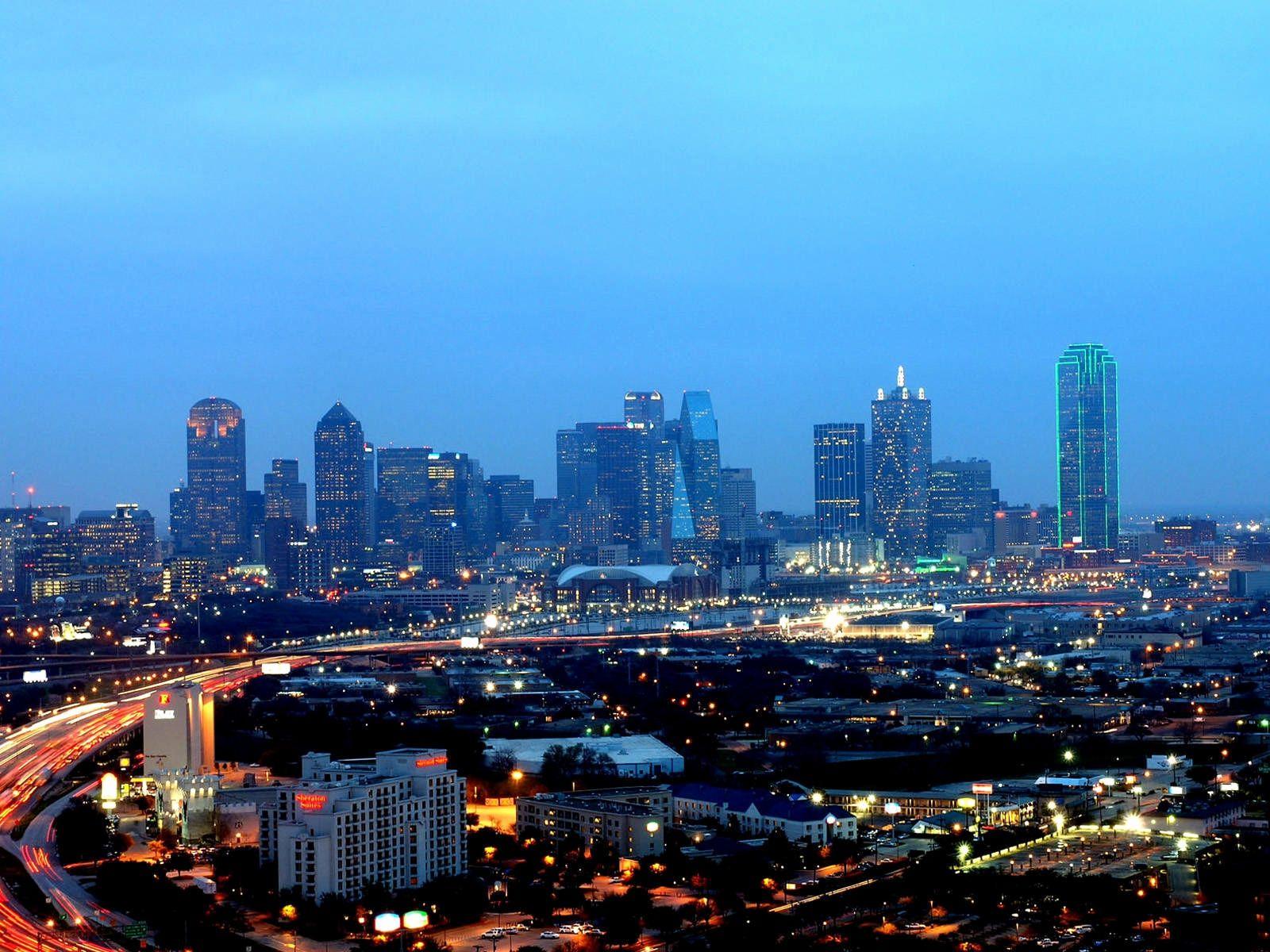 Dallas Texas Lights Skyscrapers Wallpapers