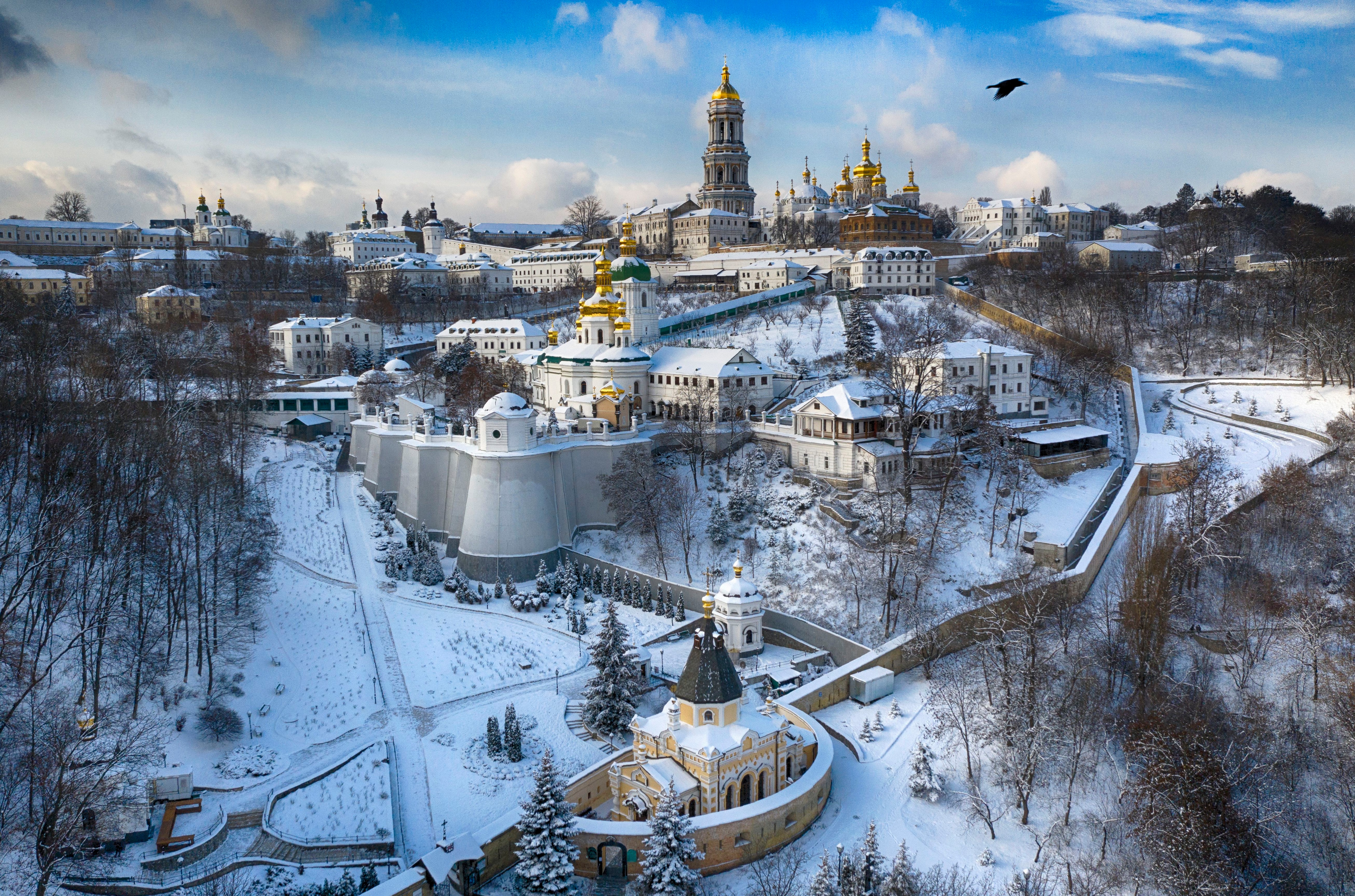 Dome Monastery Russia Temple In Winter Wallpapers