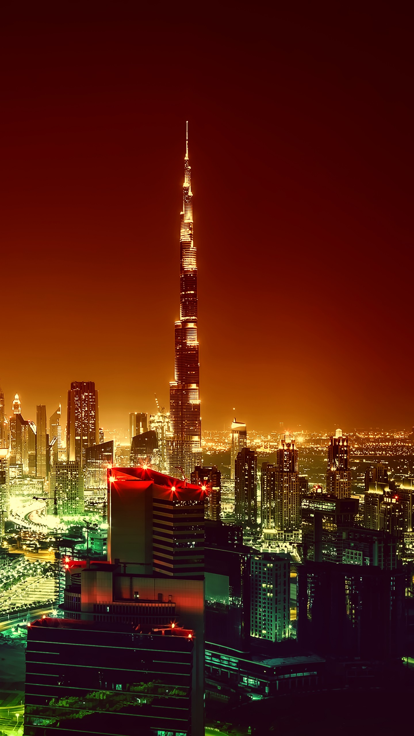 Dubai Burj Khalifa Cityscape In Night Wallpapers