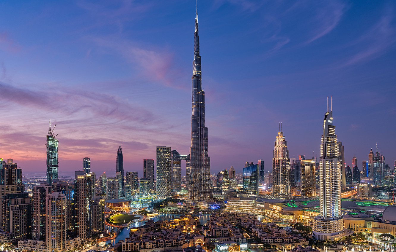 Dubai Burj Khalifa Cityscape In Night Wallpapers