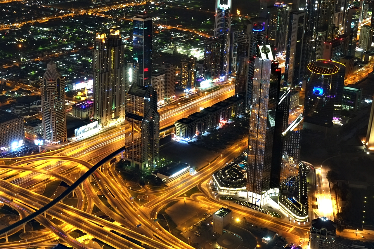 Dubai Burj Khalifa Cityscape In Night Wallpapers