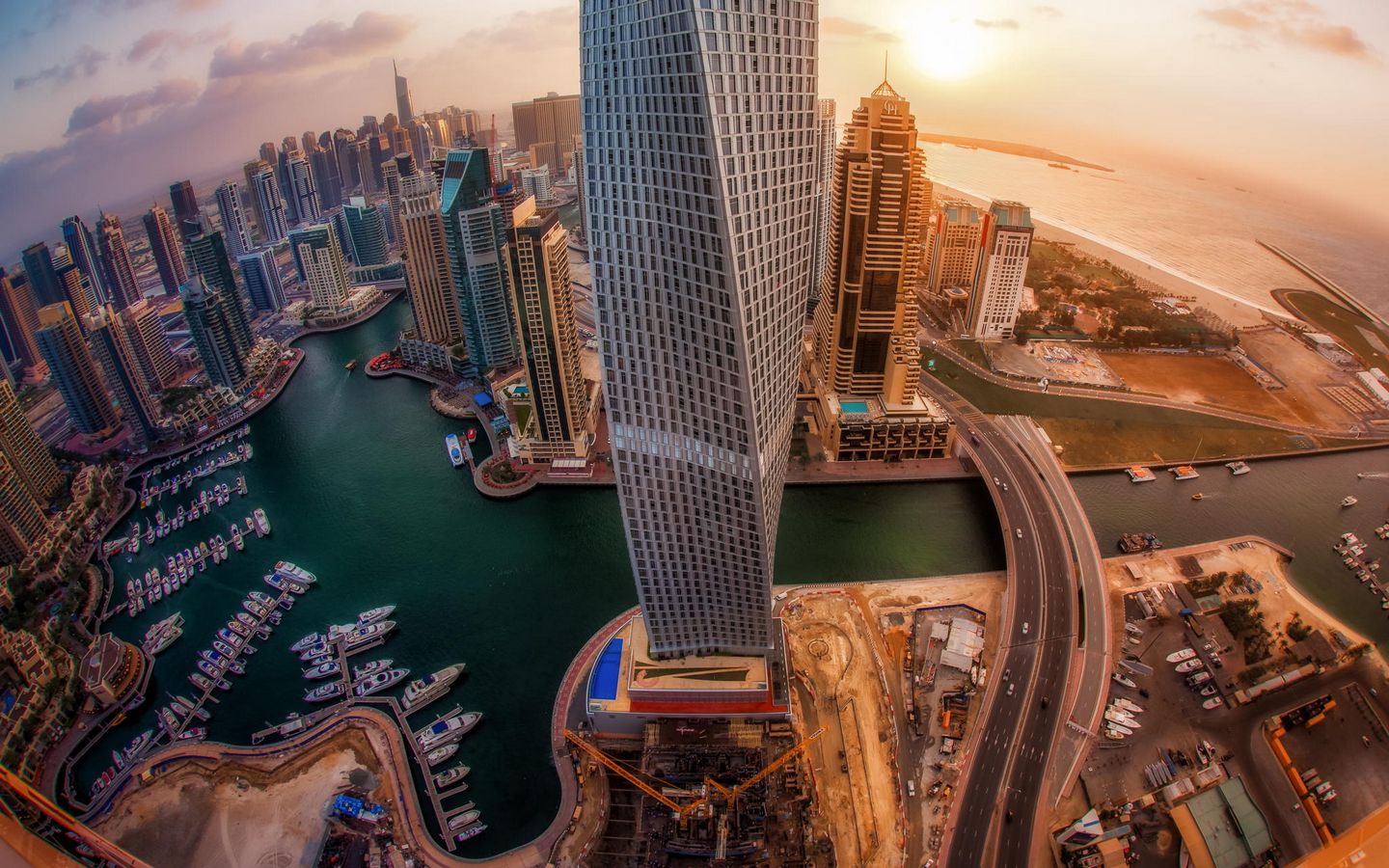 Dubai City In Sunrise Wallpapers