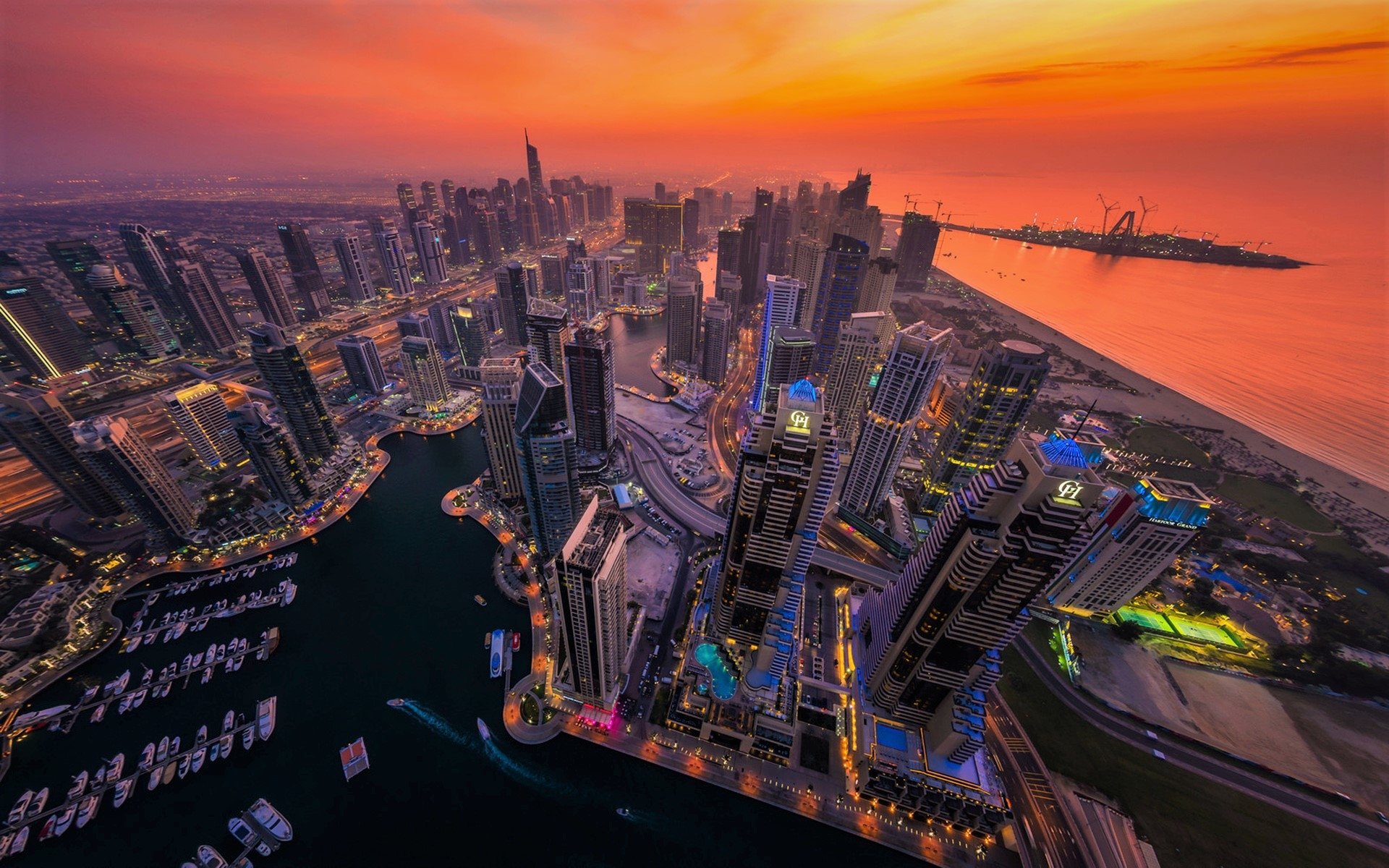 Dubai City In Sunrise Wallpapers