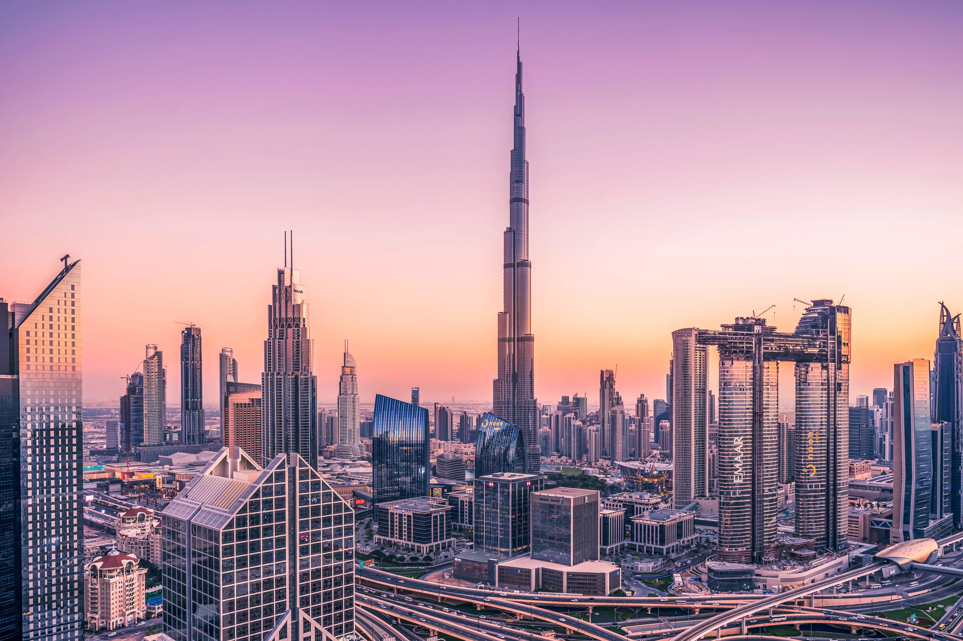 Dubai City In Sunrise Wallpapers