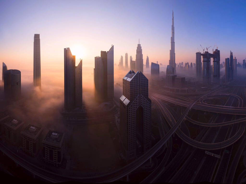 Dubai City In Sunrise Wallpapers