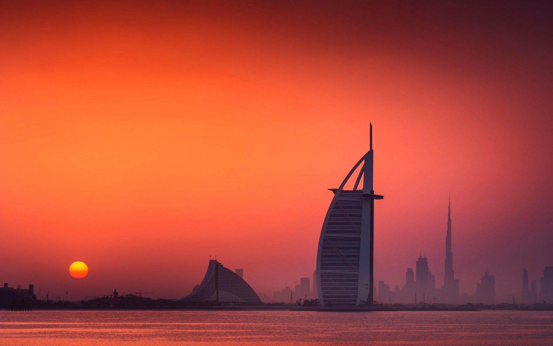 Dubai City In Sunrise Wallpapers