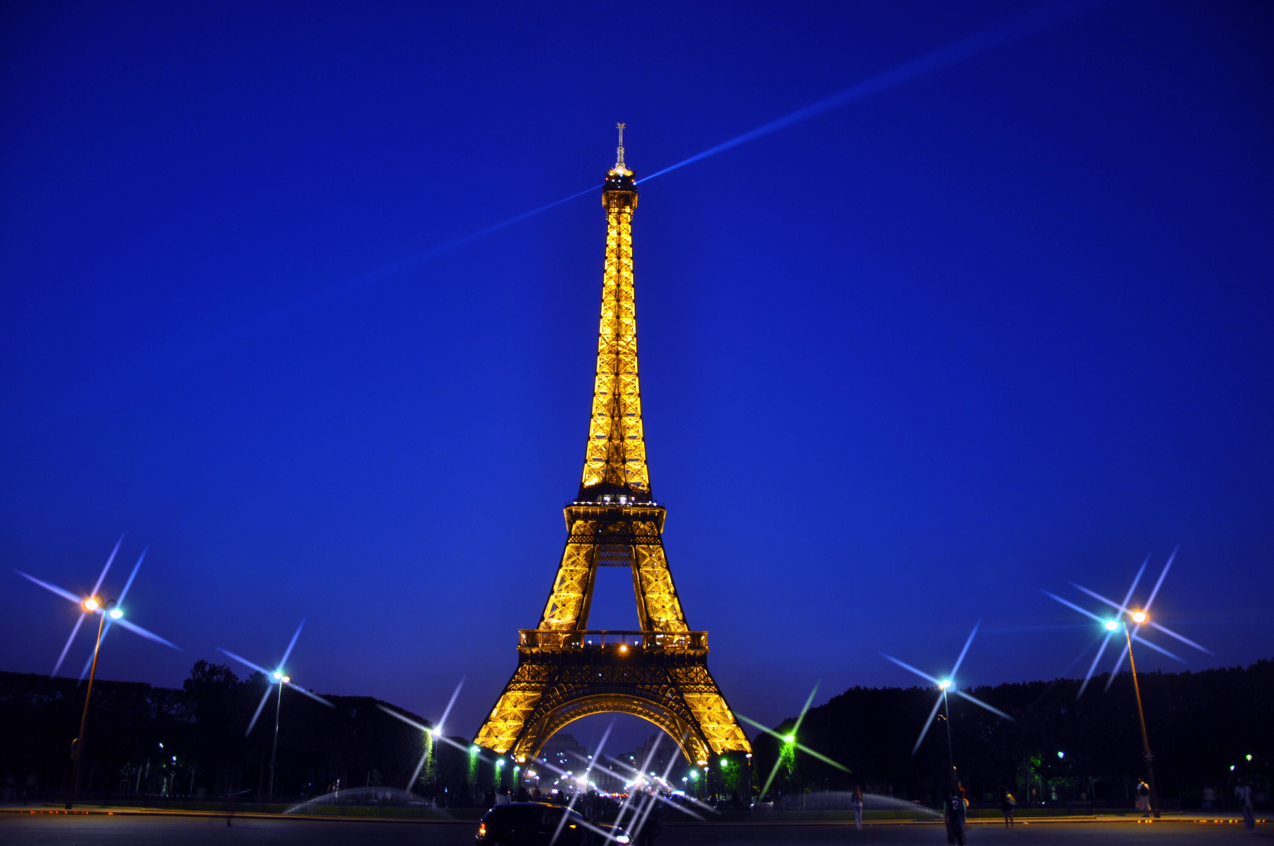 Eiffel Tower Cityscape In Moon Night Wallpapers