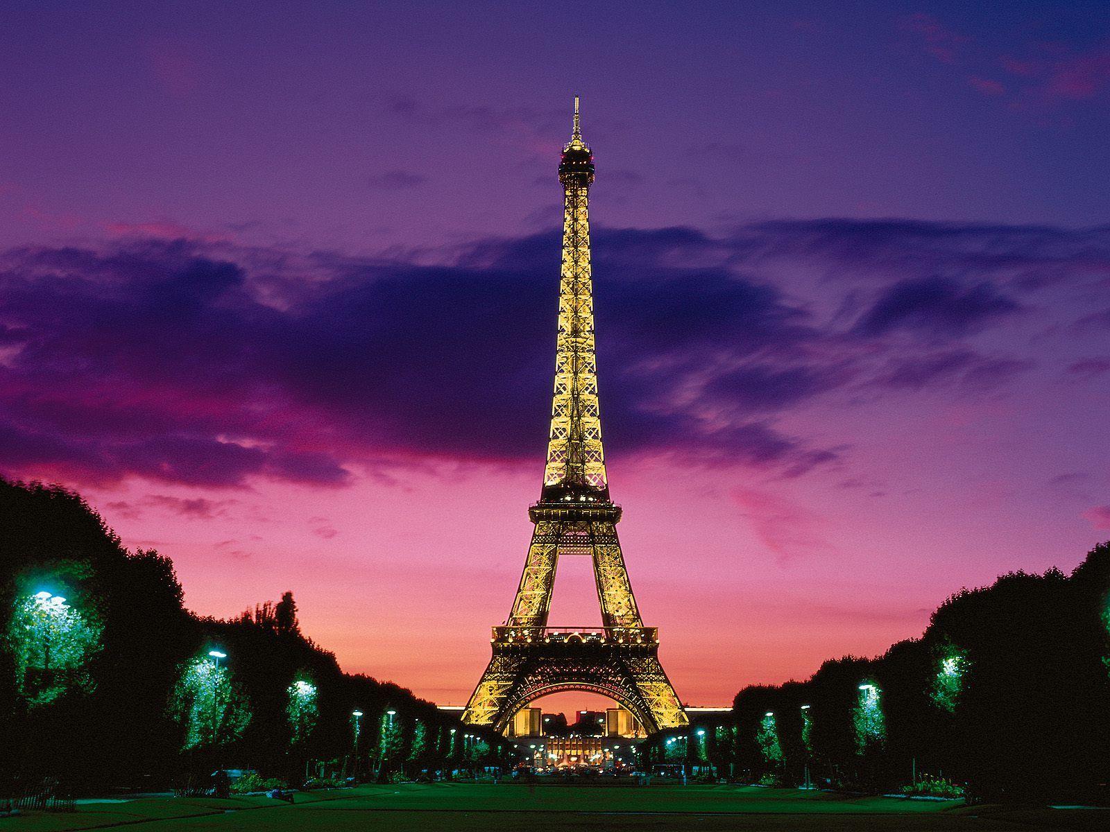 Eiffel Tower Cityscape In Moon Night Wallpapers