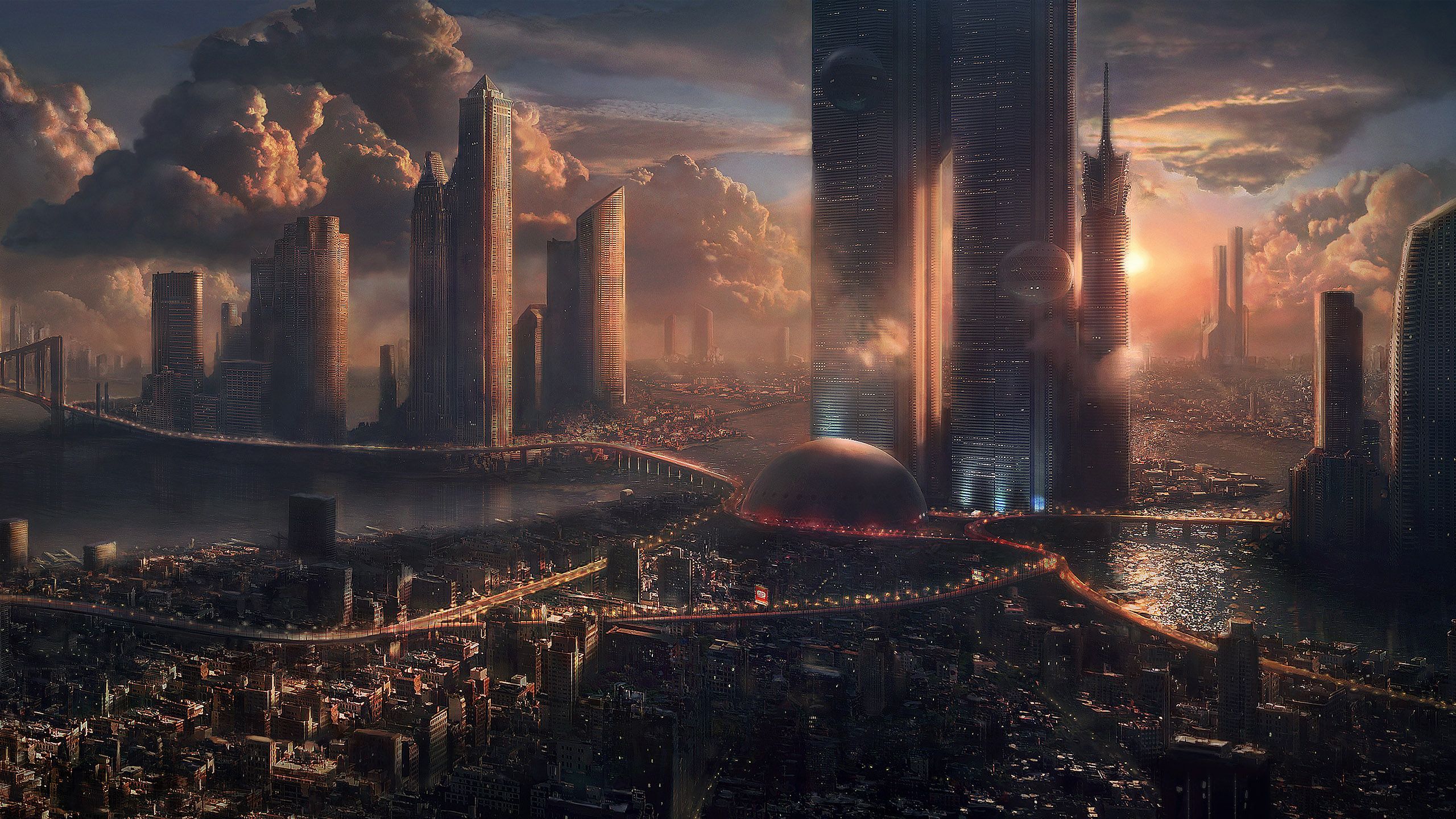 Futuristic Shanghai Digital Art Wallpapers