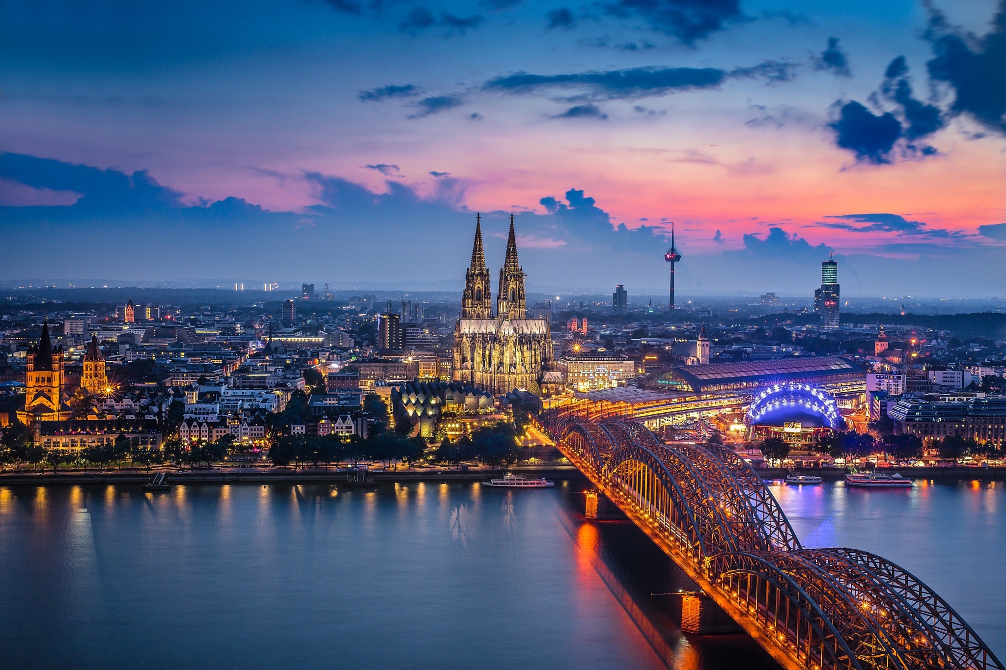 Germany Cologne Bridge Building City Wallpapers