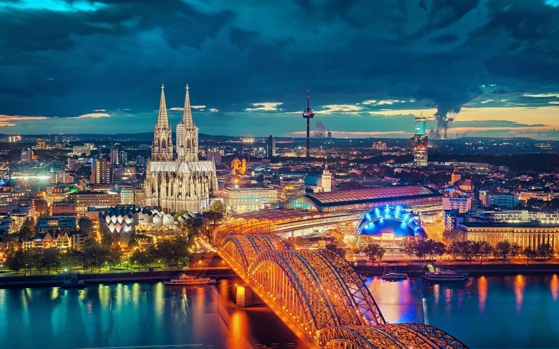 Germany Cologne Bridge Building City Wallpapers