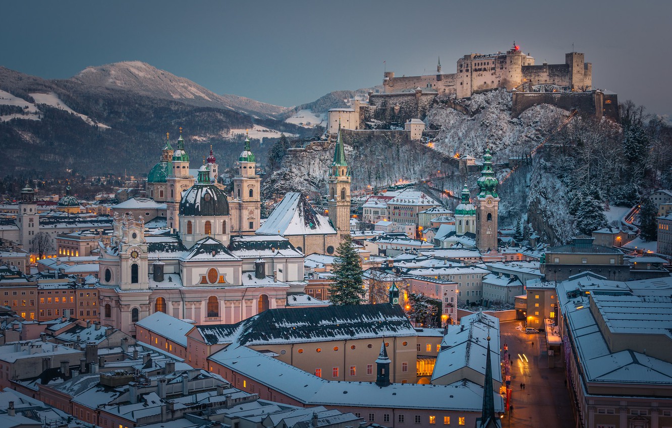 Hohensalzburg Church  At Night Wallpapers