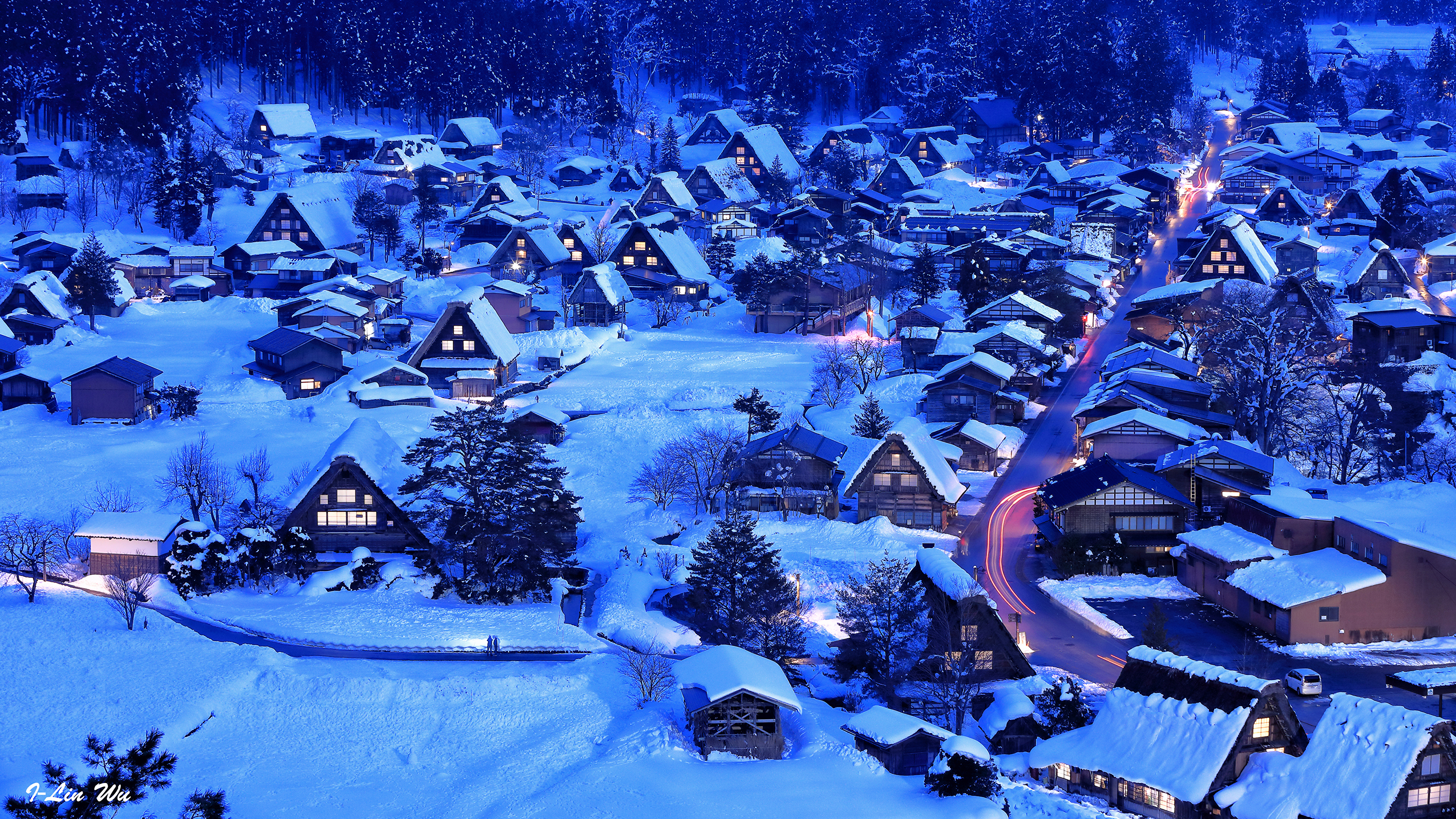 Japan Village Covered In Winter Snow Wallpapers