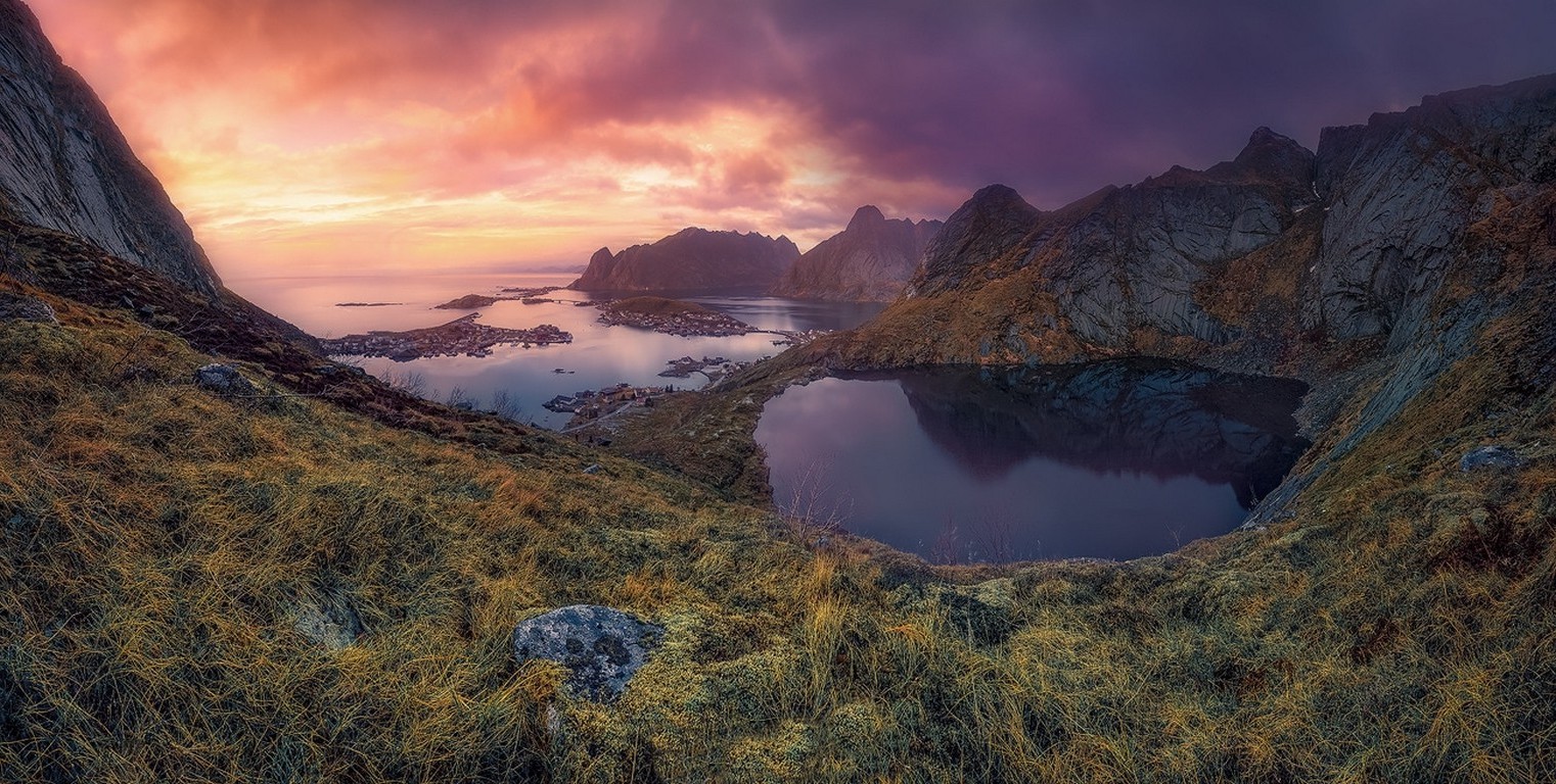 Lofoten Sunrise Near Sea Mountains Norway Island Wallpapers