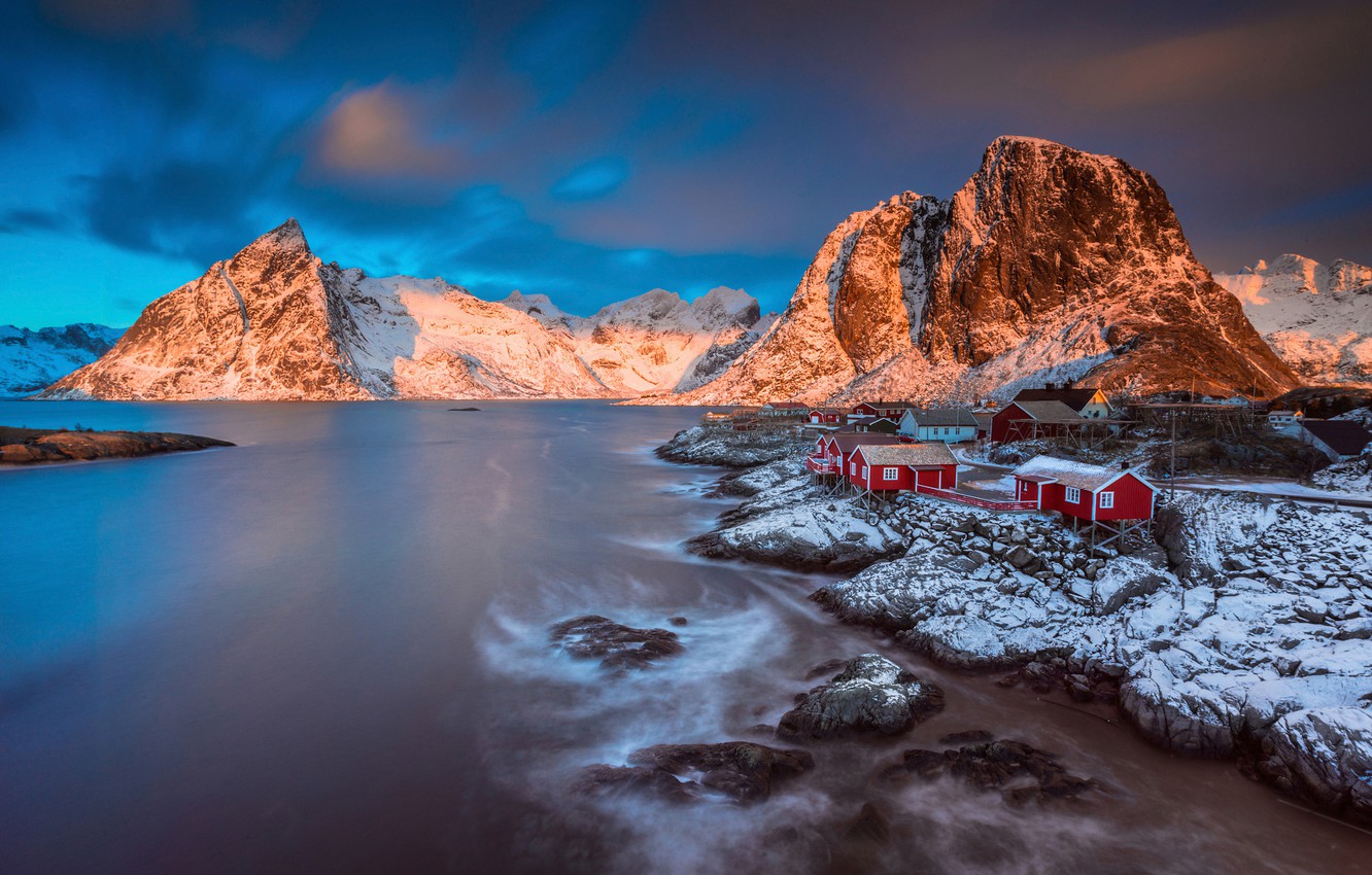 Lofoten Sunrise Near Sea Mountains Norway Island Wallpapers