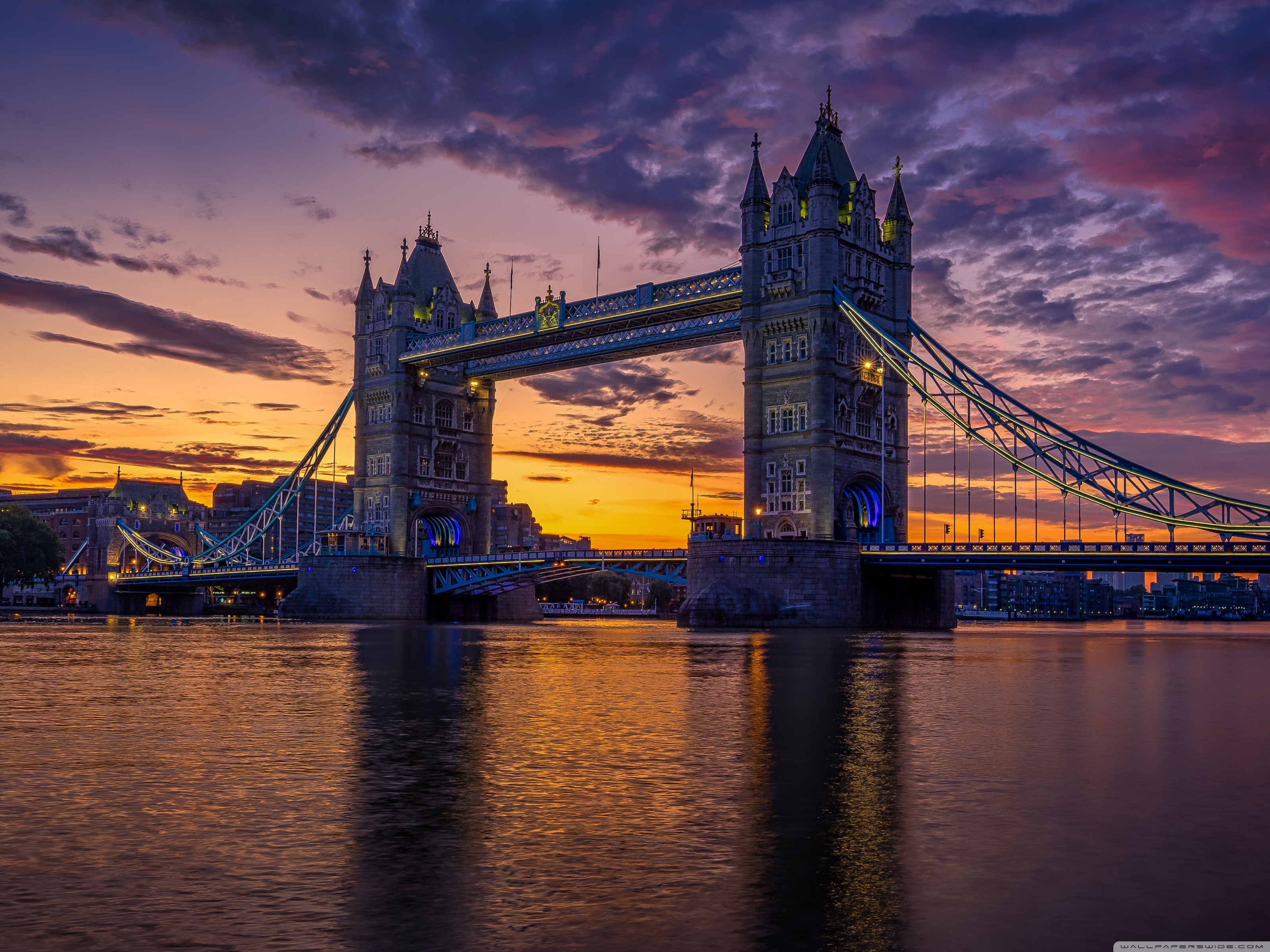 London England Tower Bridge Thames River Cityscape Urban Wallpapers