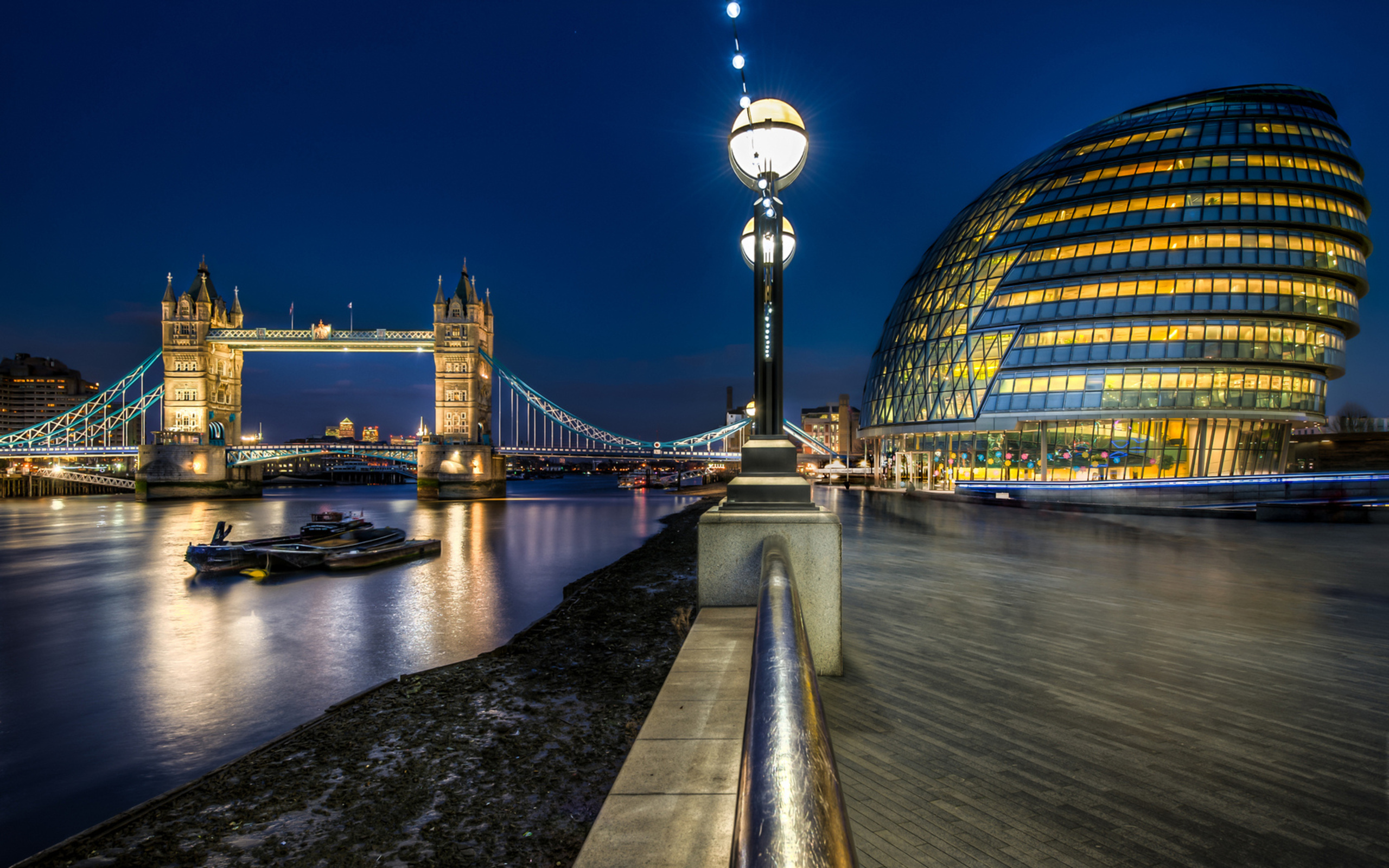 London England Tower Bridge Thames River Cityscape Urban Wallpapers