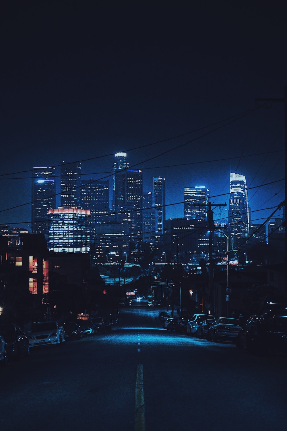 Los Angeles At Night Pink Sky Wallpapers