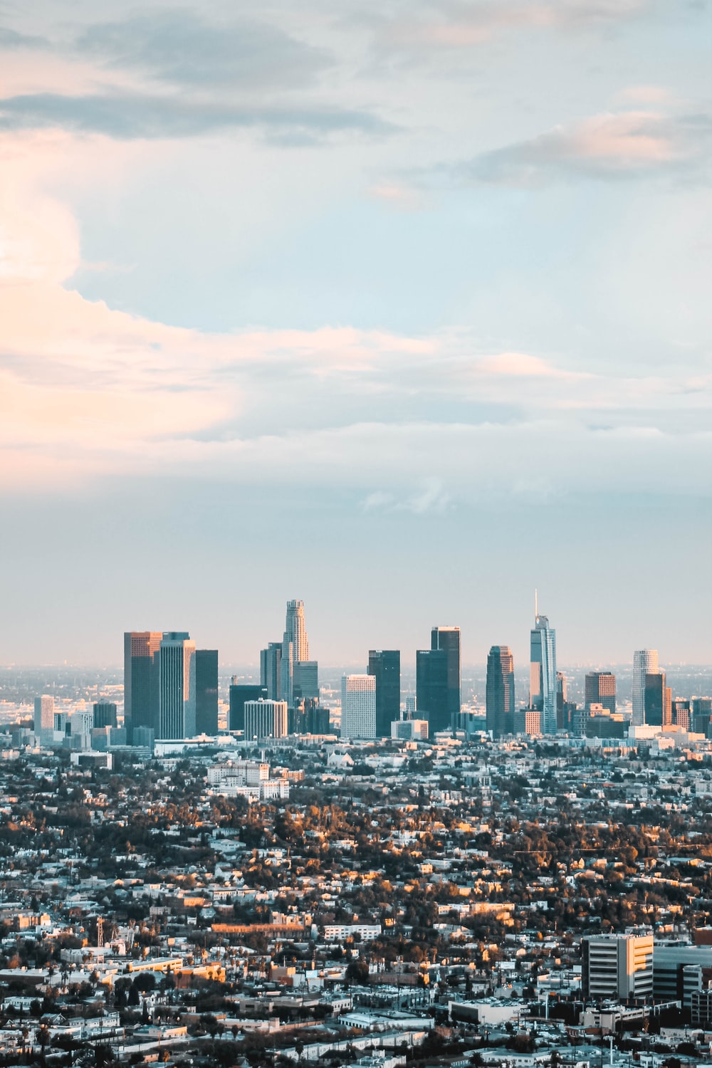 Los Angeles At Night Pink Sky Wallpapers