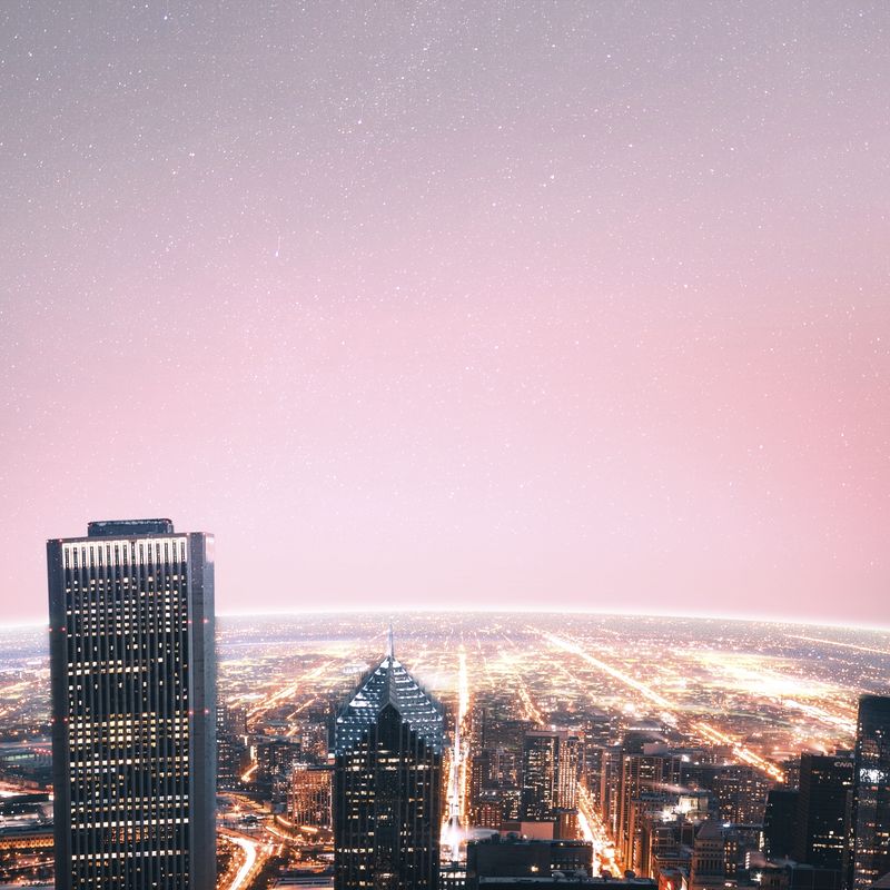 Los Angeles At Night Pink Sky Wallpapers