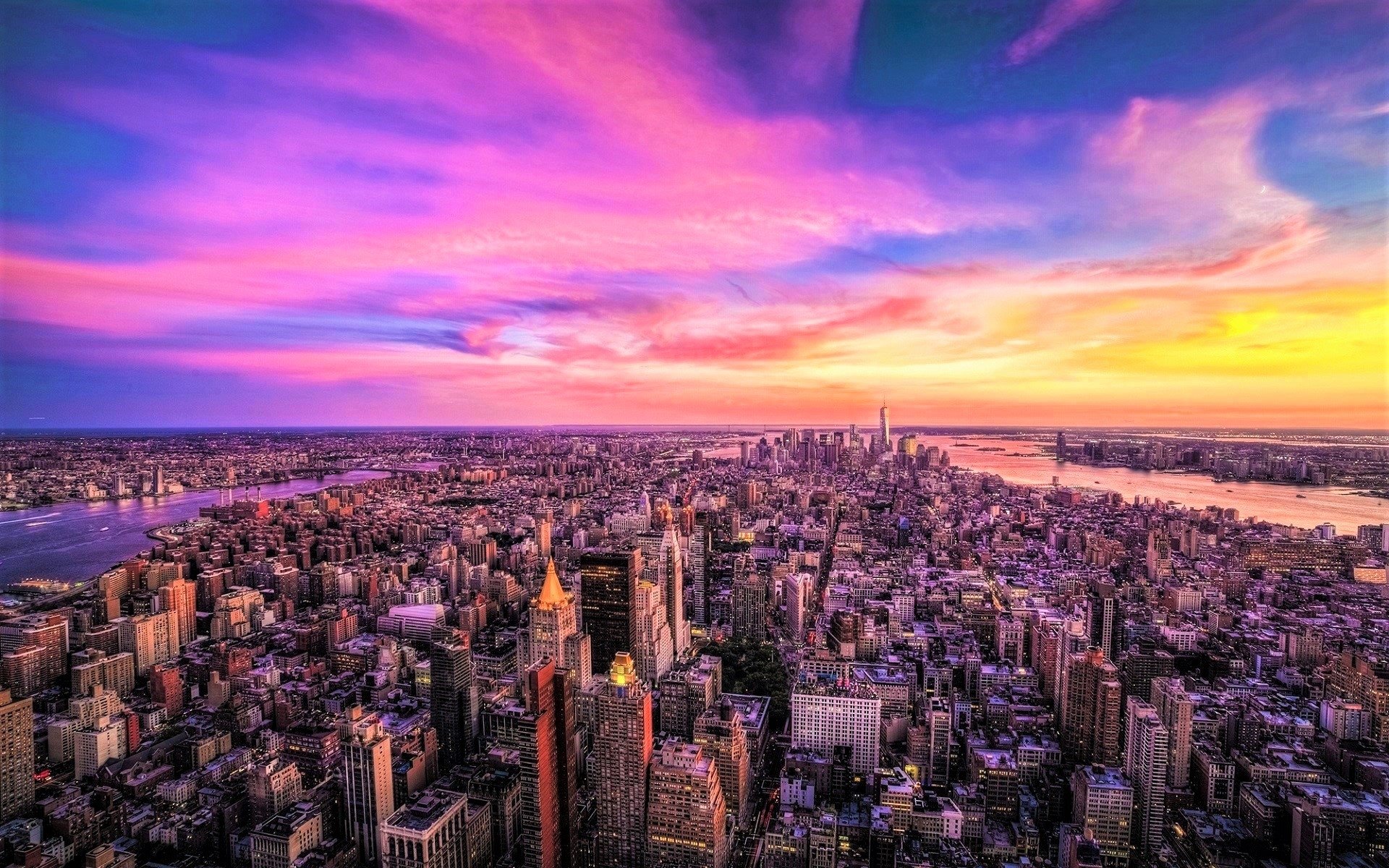 Manhattan Sunset View Wallpapers