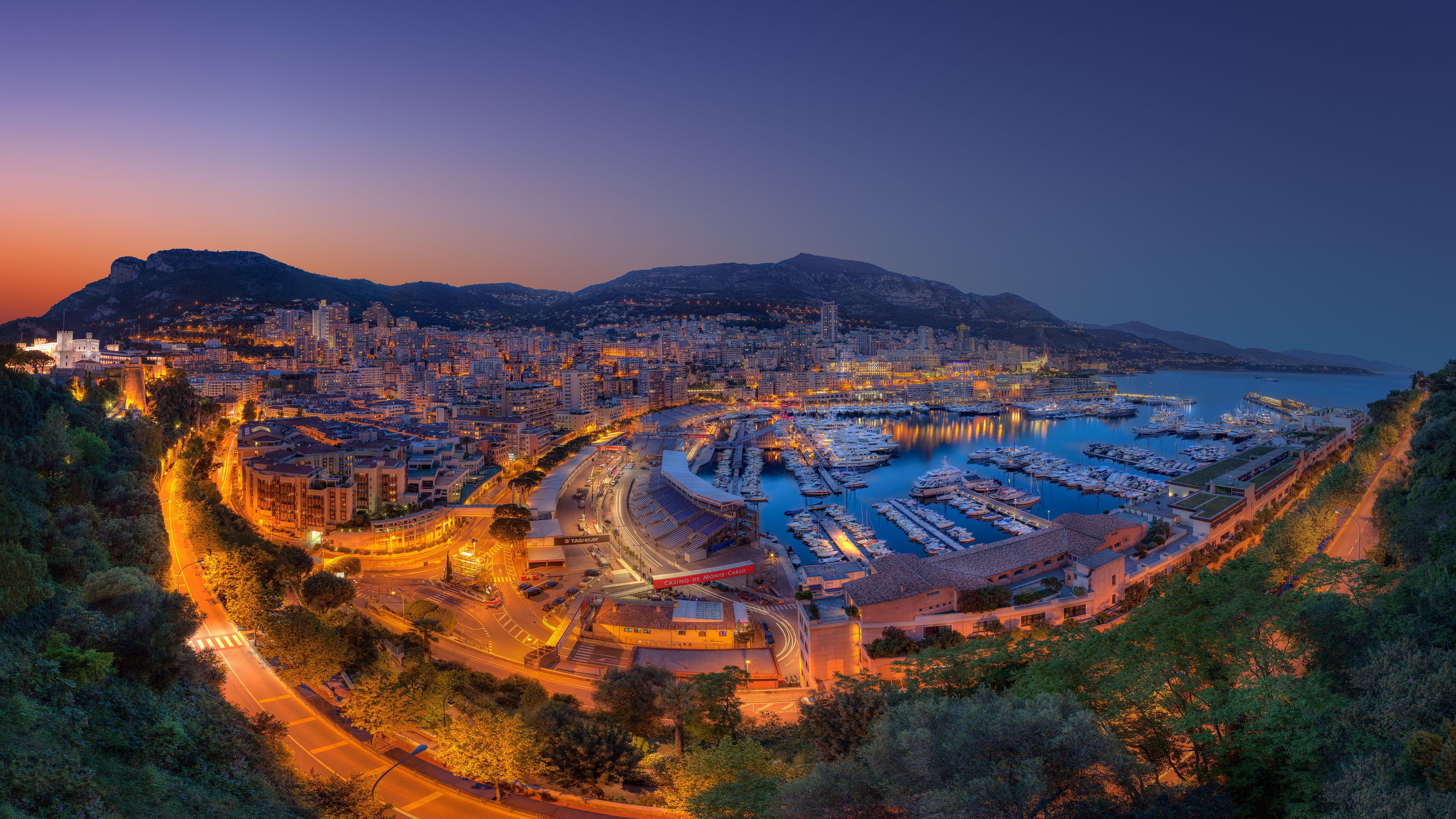 Monaco At Night Wallpapers