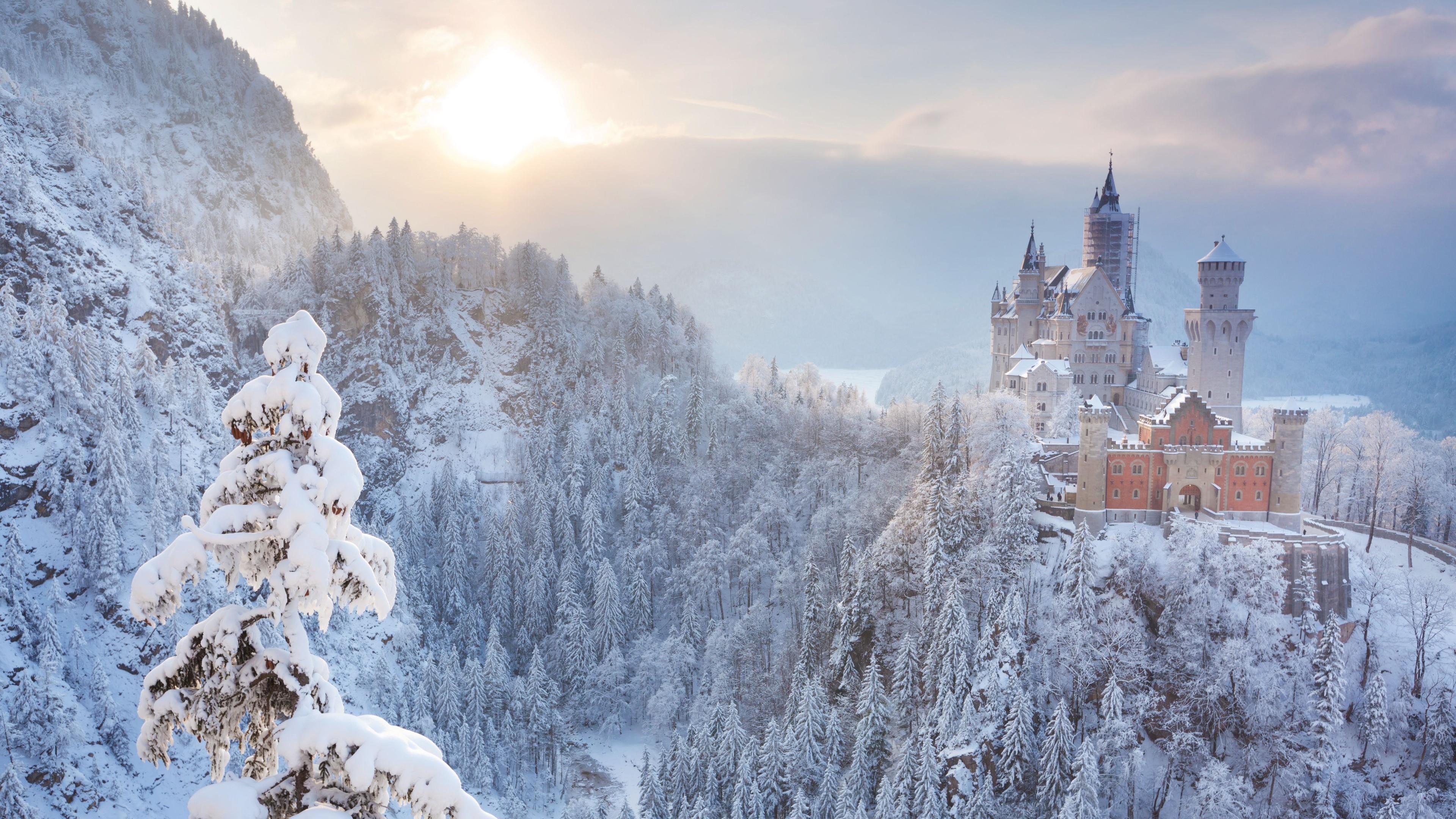 Neuschwanstein Castle In Winter Wallpapers