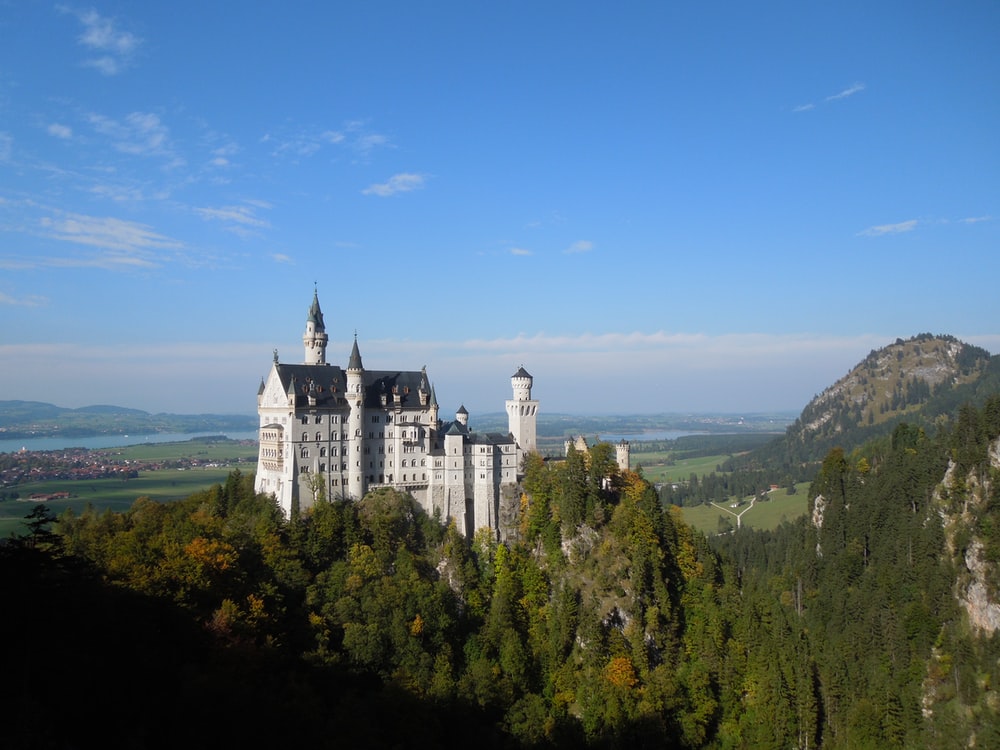 Neuschwanstein Castle Mountains And Forest Germany Wallpapers